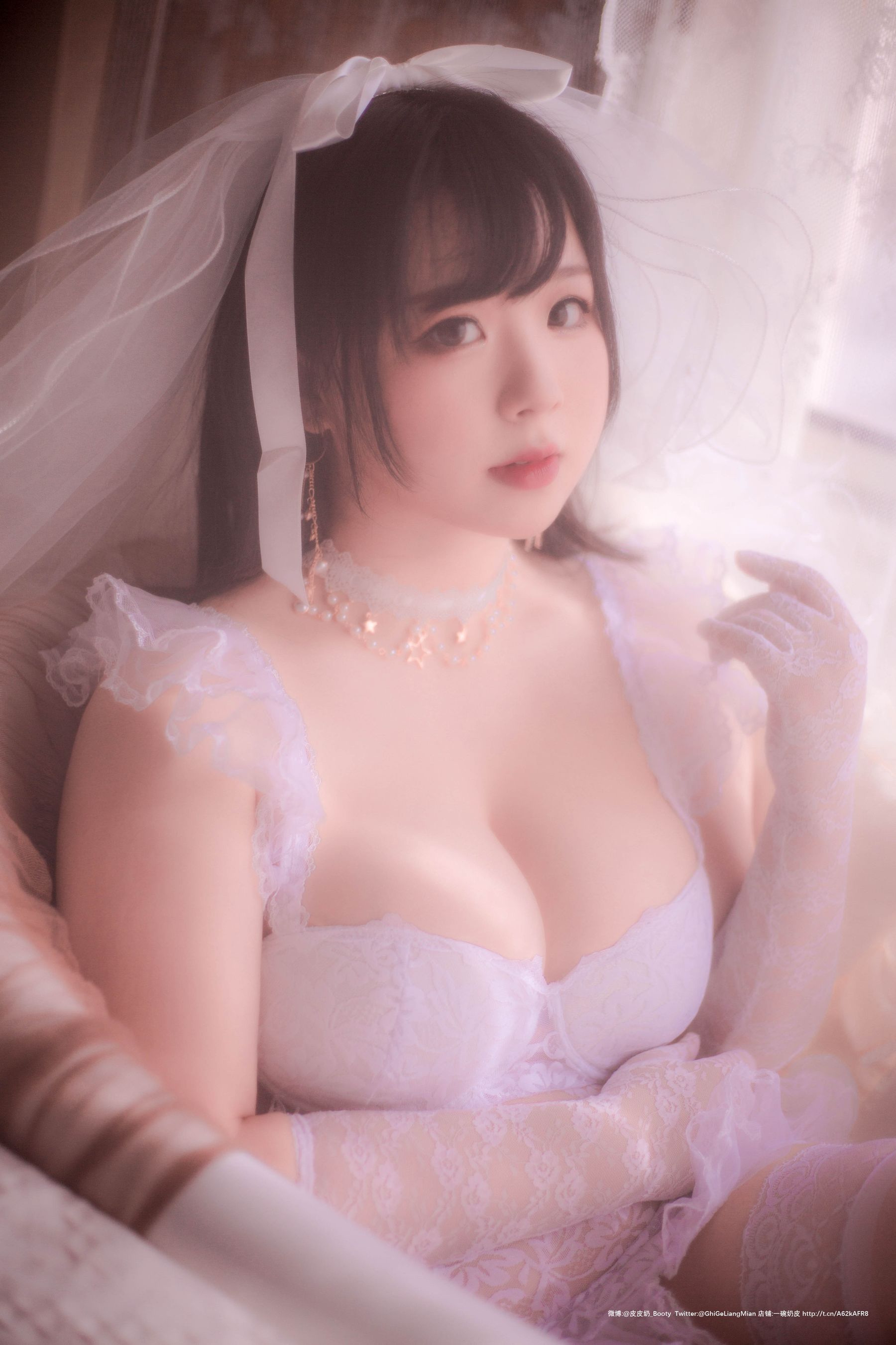 [Cosplay写真] 皮皮奶可可爱了啦 - 朦胧婚纱/(66P)