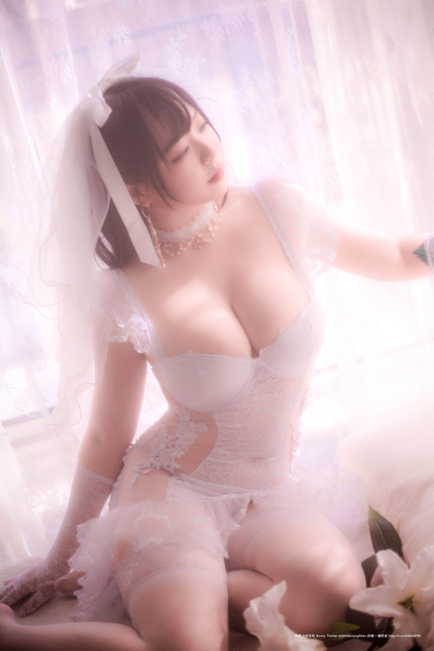 [Cosplay写真] 皮皮奶可可爱了啦 - 朦胧婚纱/(66P)