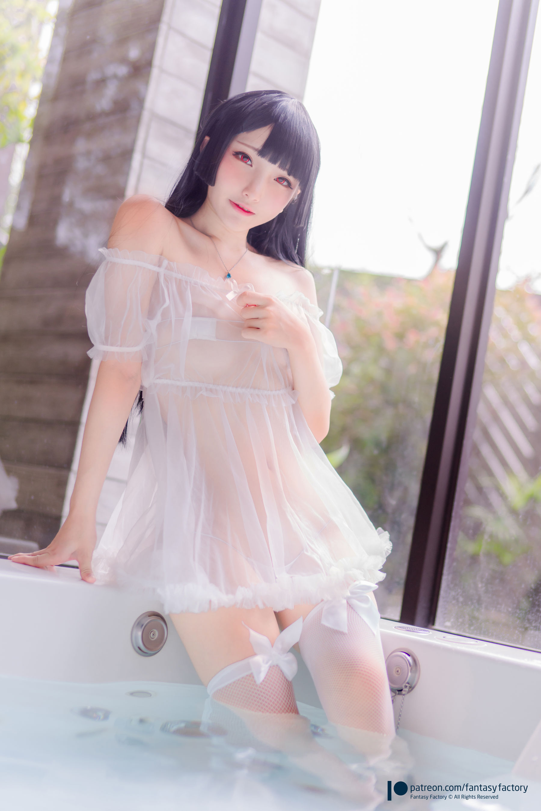 [Cosplay写真] 小丁 《Fantasy Factory》 - 2019.11 黑白 薄纱 网袜/(74P)