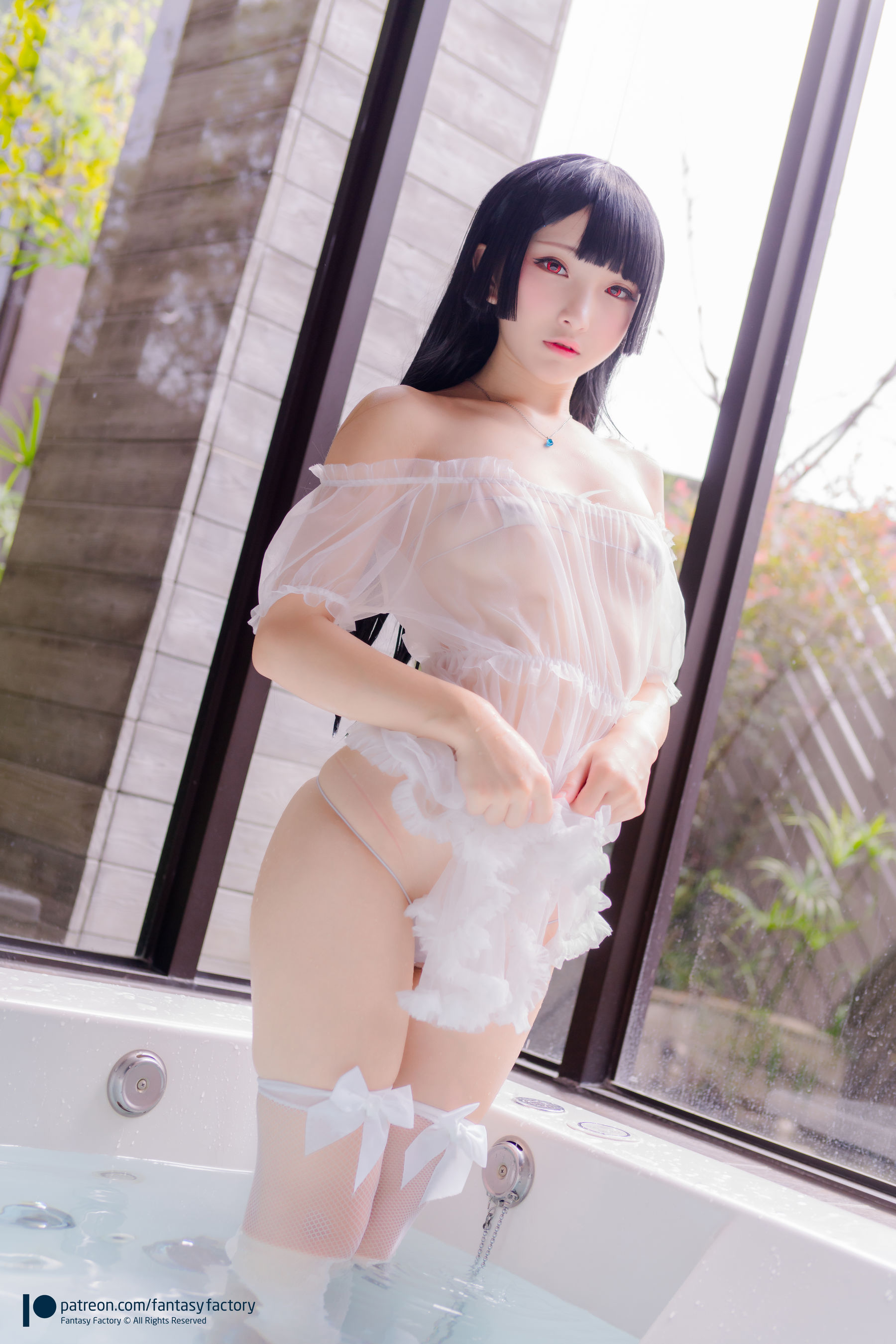 [Cosplay写真] 小丁 《Fantasy Factory》 - 2019.11 黑白 薄纱 网袜/(74P)