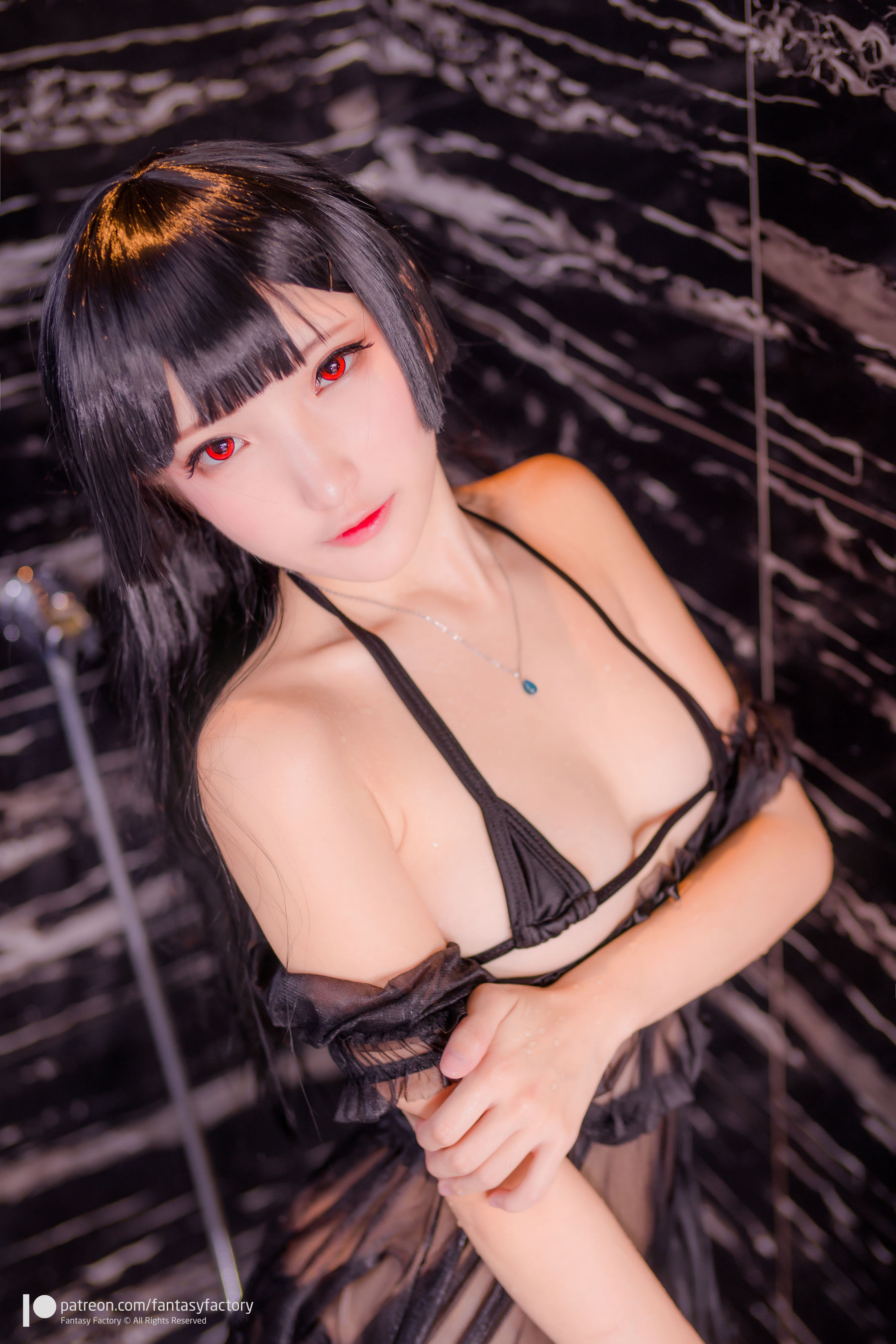 [Cosplay写真] 小丁 《Fantasy Factory》 - 2019.11 黑白 薄纱 网袜/(74P)