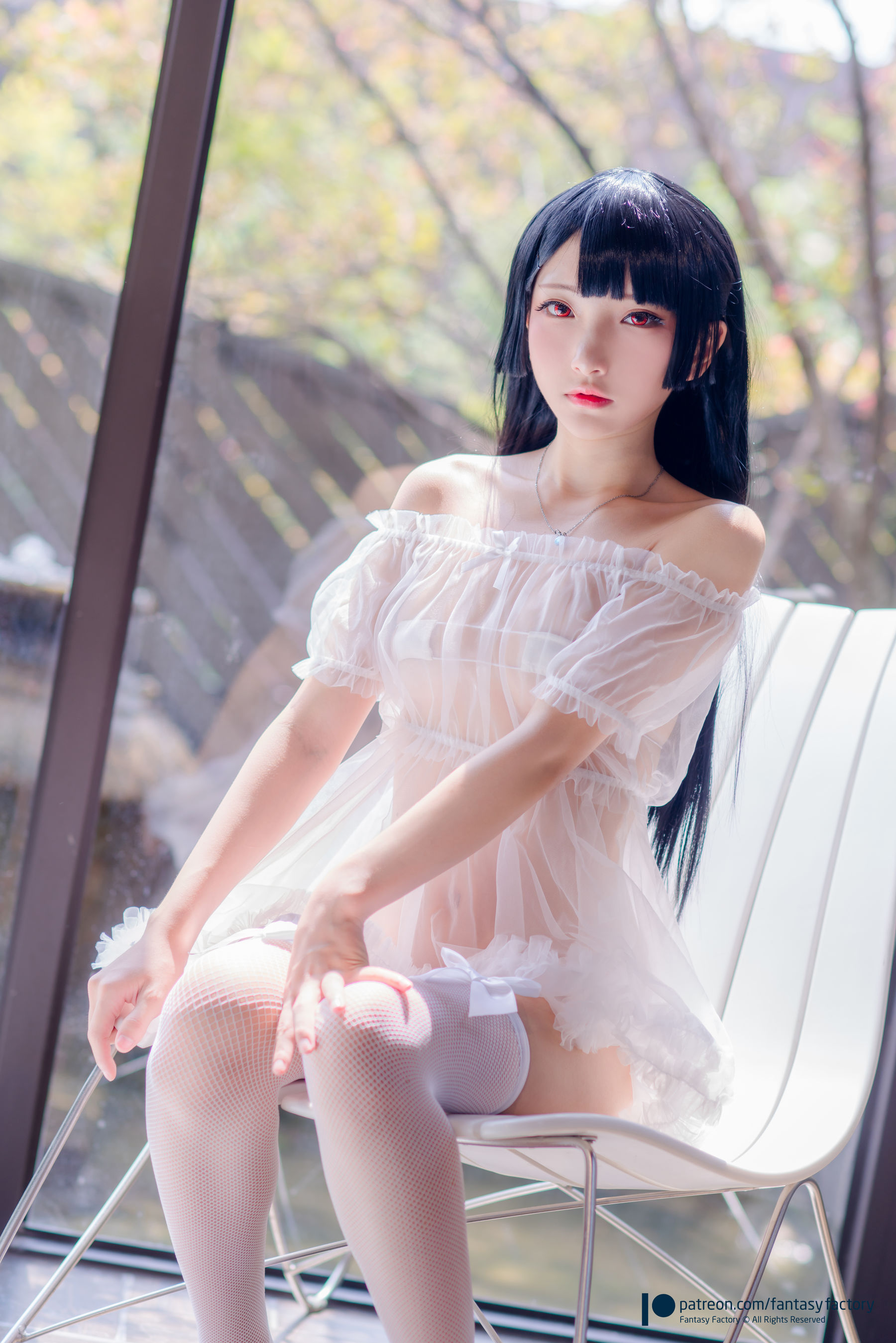 [Cosplay写真] 小丁 《Fantasy Factory》 - 2019.11 黑白 薄纱 网袜/(74P)