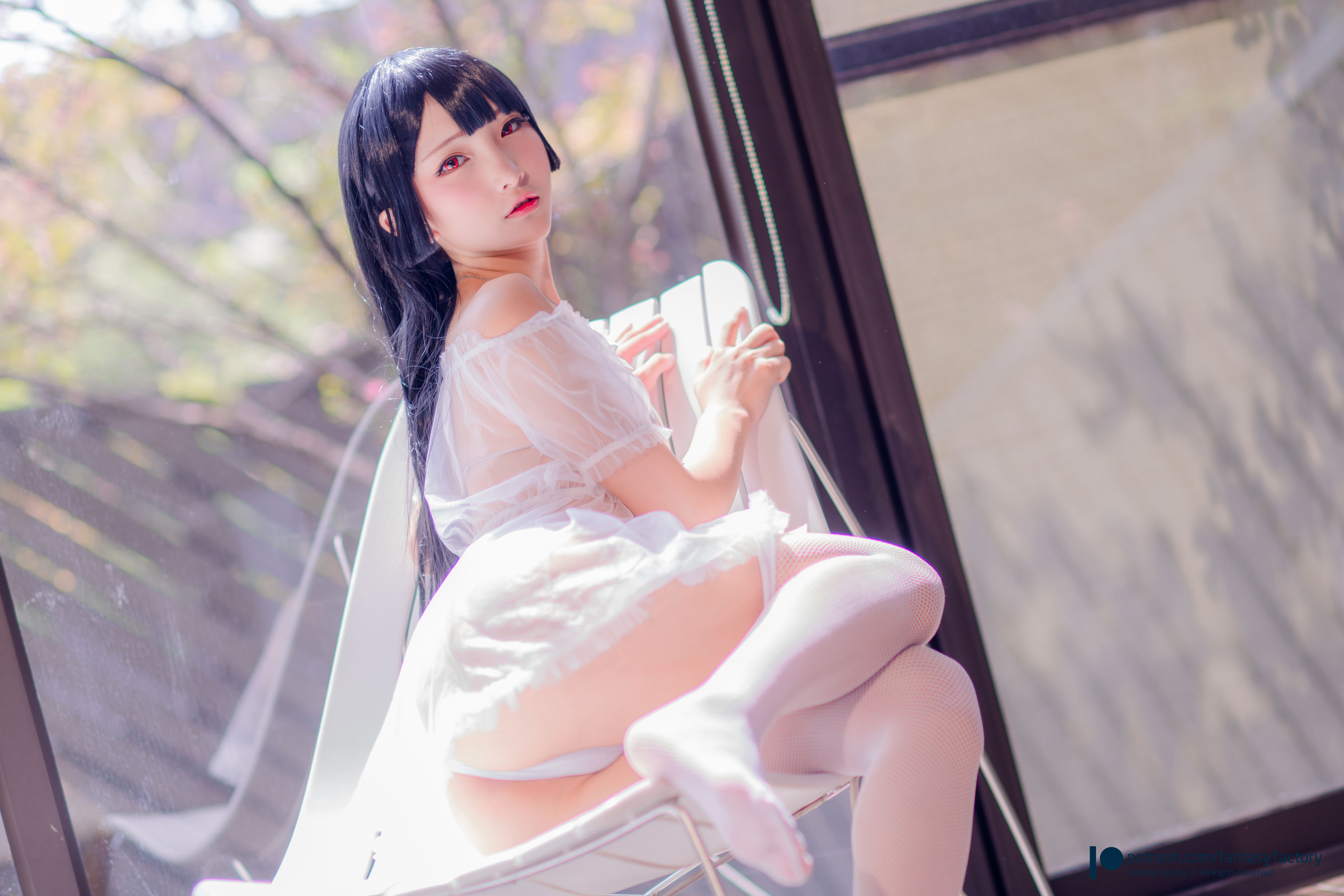 [Cosplay写真] 小丁 《Fantasy Factory》 - 2019.11 黑白 薄纱 网袜/(74P)