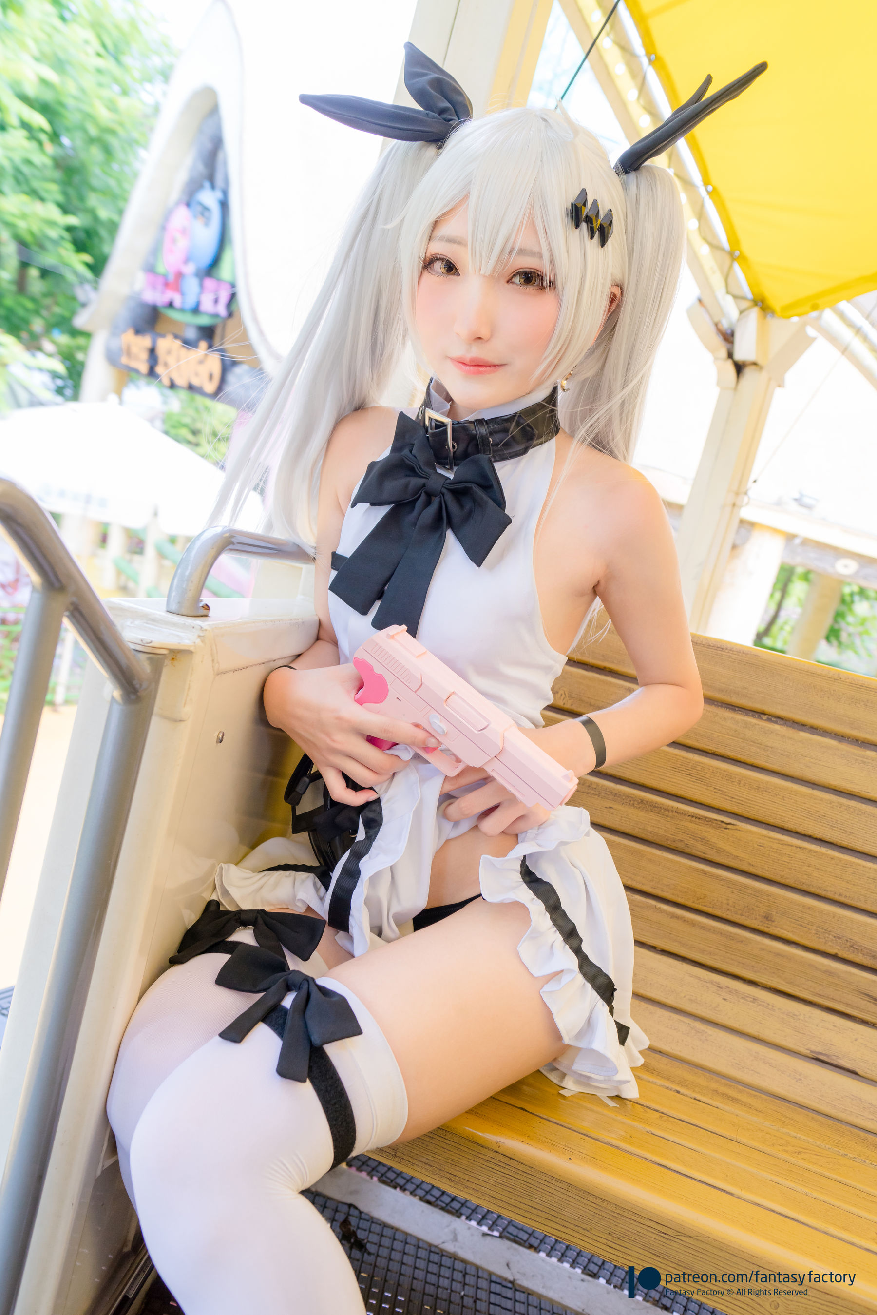 [Cosplay写真] 小丁 《Fantasy Factory》 - 2019.11 黑白 薄纱 网袜/(74P)