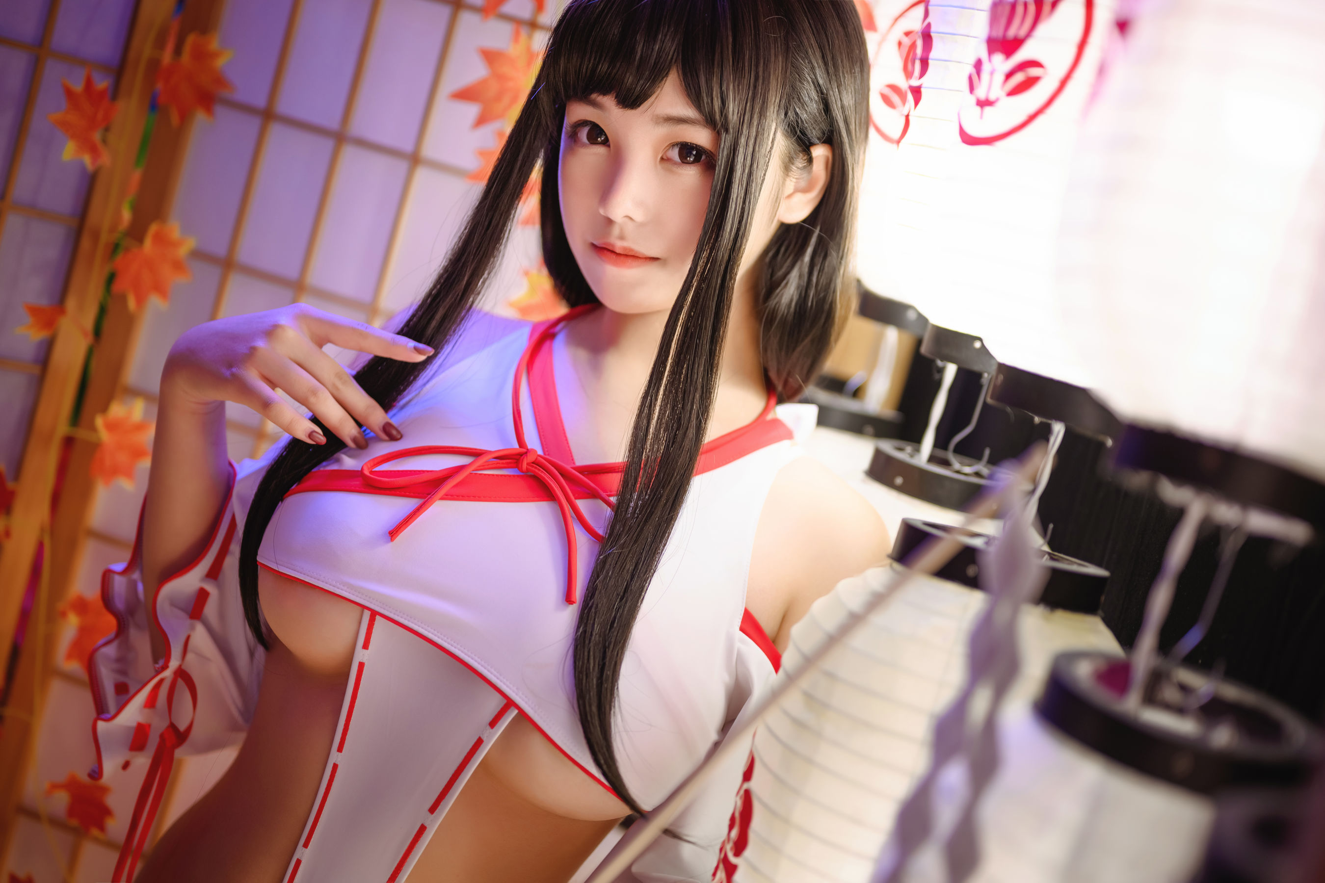 [Cosplay写真] 萌系小姐姐蜜汁猫裘 - 巫女/(32P)