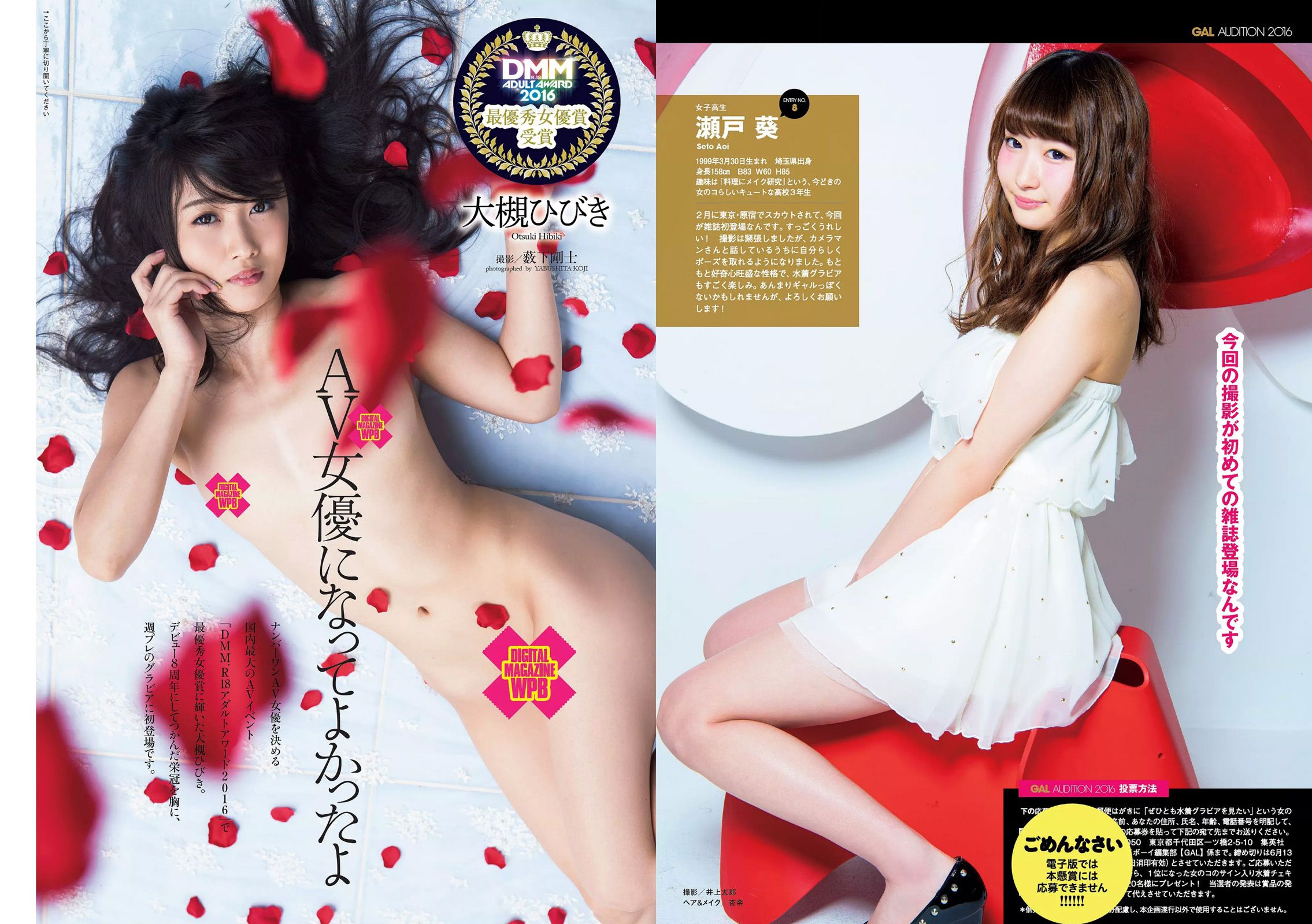 AKB48 佐藤美希 岡副麻希 天木じゅん 長澤茉里奈 飛鳥りん 大槻ひびき [Weekly Playboy] 2016年No.24 写真杂志/(26P)