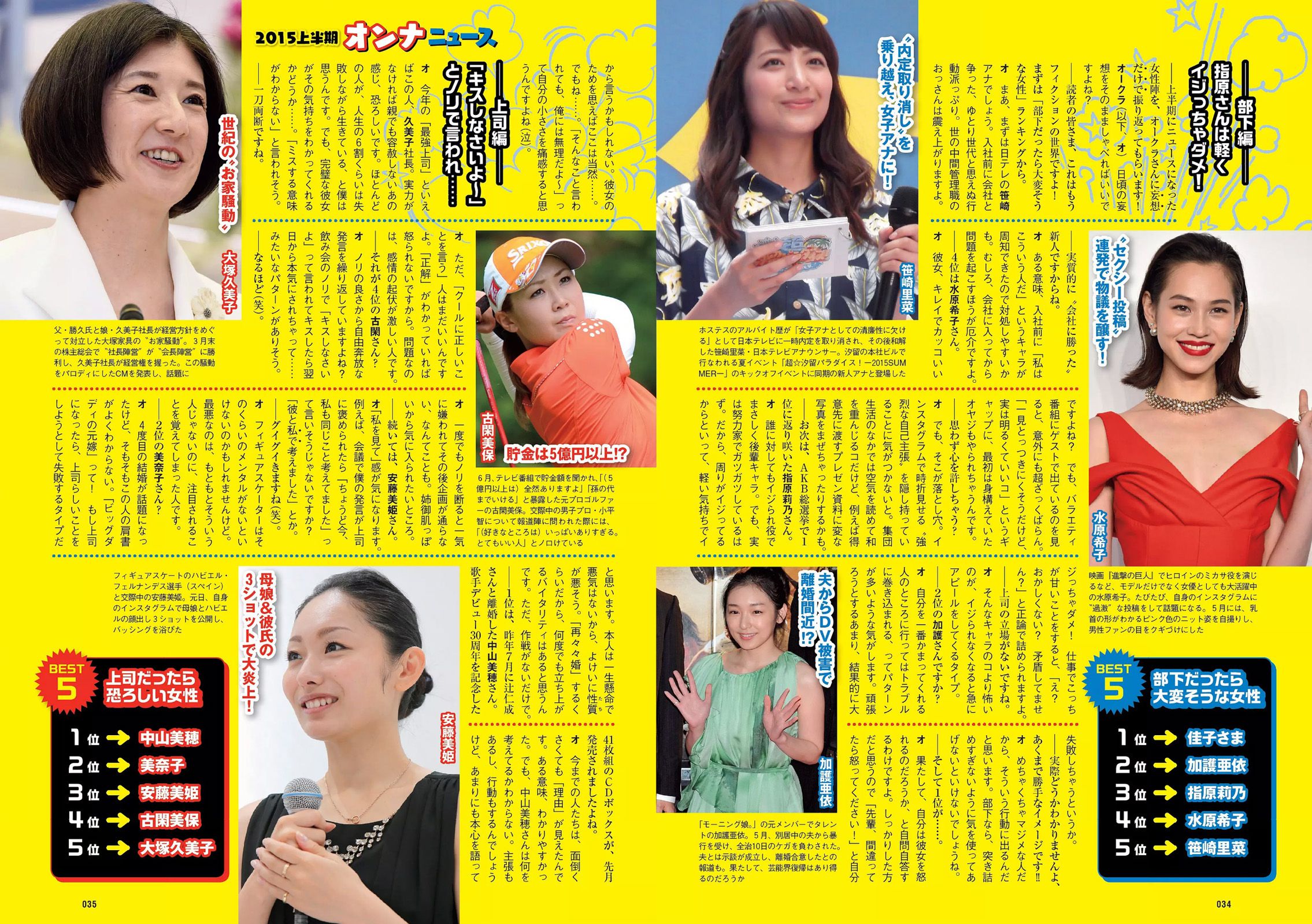 小嶋陽菜 YUNA 吉岡里帆 ダレノガレ明美 小島瑠璃子 紗倉まな [Weekly Playboy] 2015年No.34-35 写真杂志/(32P)