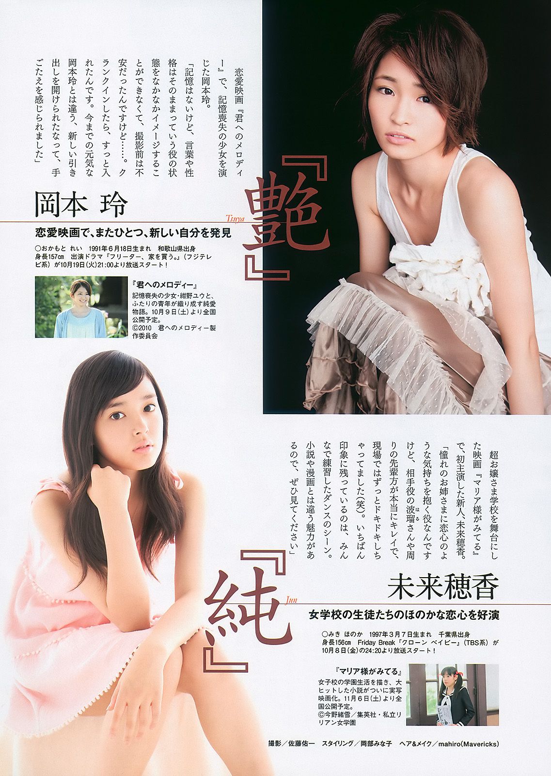 逢沢りな 川村ゆきえ 周韦彤 森田美位子 可愛きょうこ [Weekly Playboy] 2010年No.41 写真杂志/(37P)