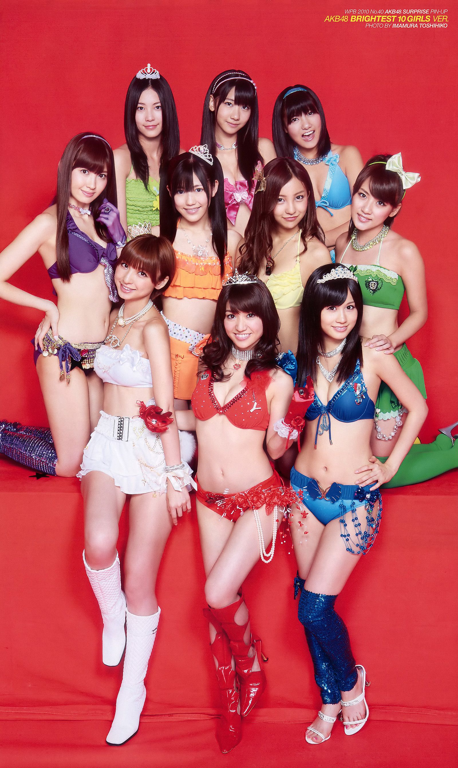 AKB4 板野友美 夏菜 杉ありさ 相川晴南 武井咲 谷村美月 [Weekly Playboy] 2010年No.40 写真杂志/(39P)