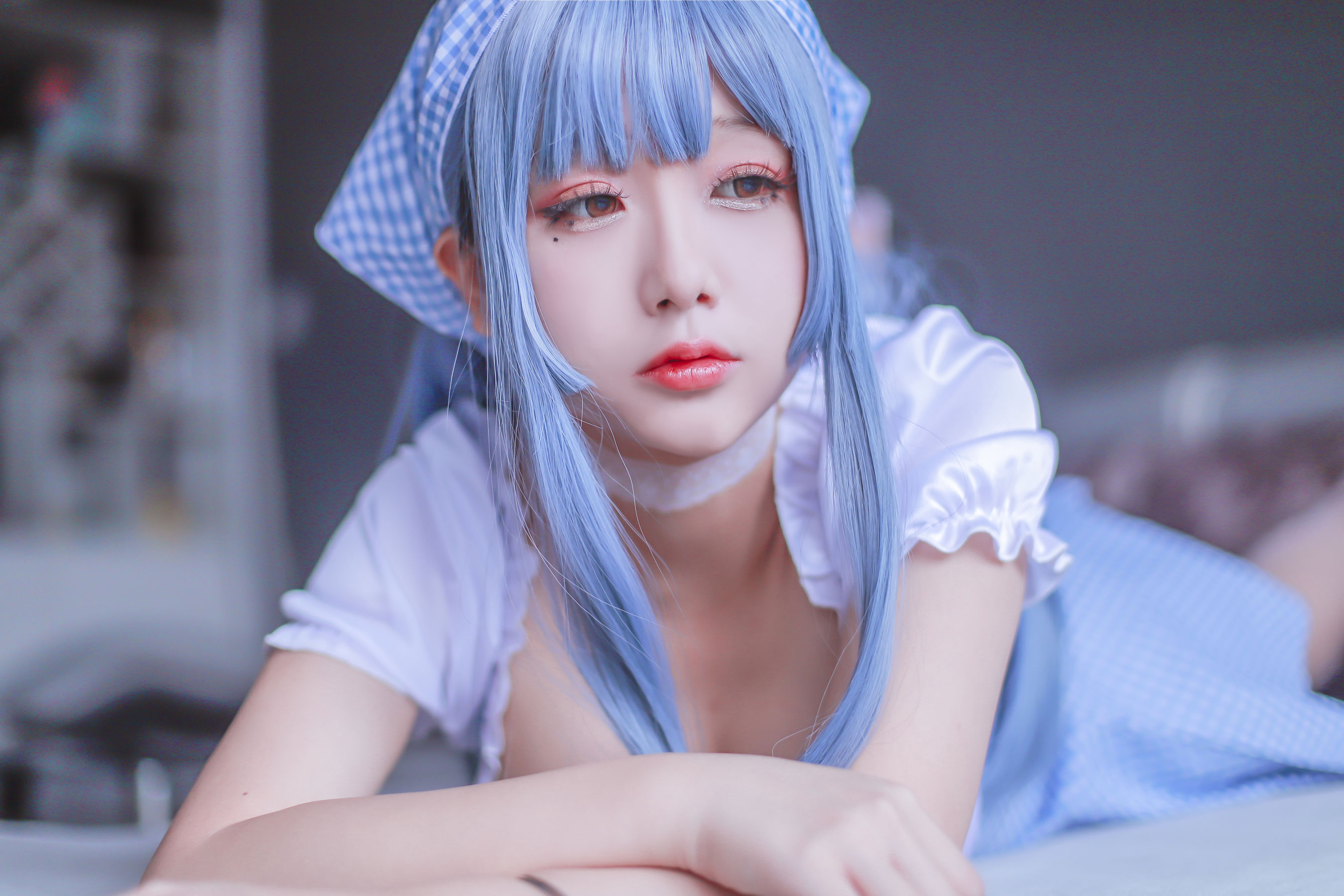 Cosplay日奈娇 蓝色女仆/(46P)