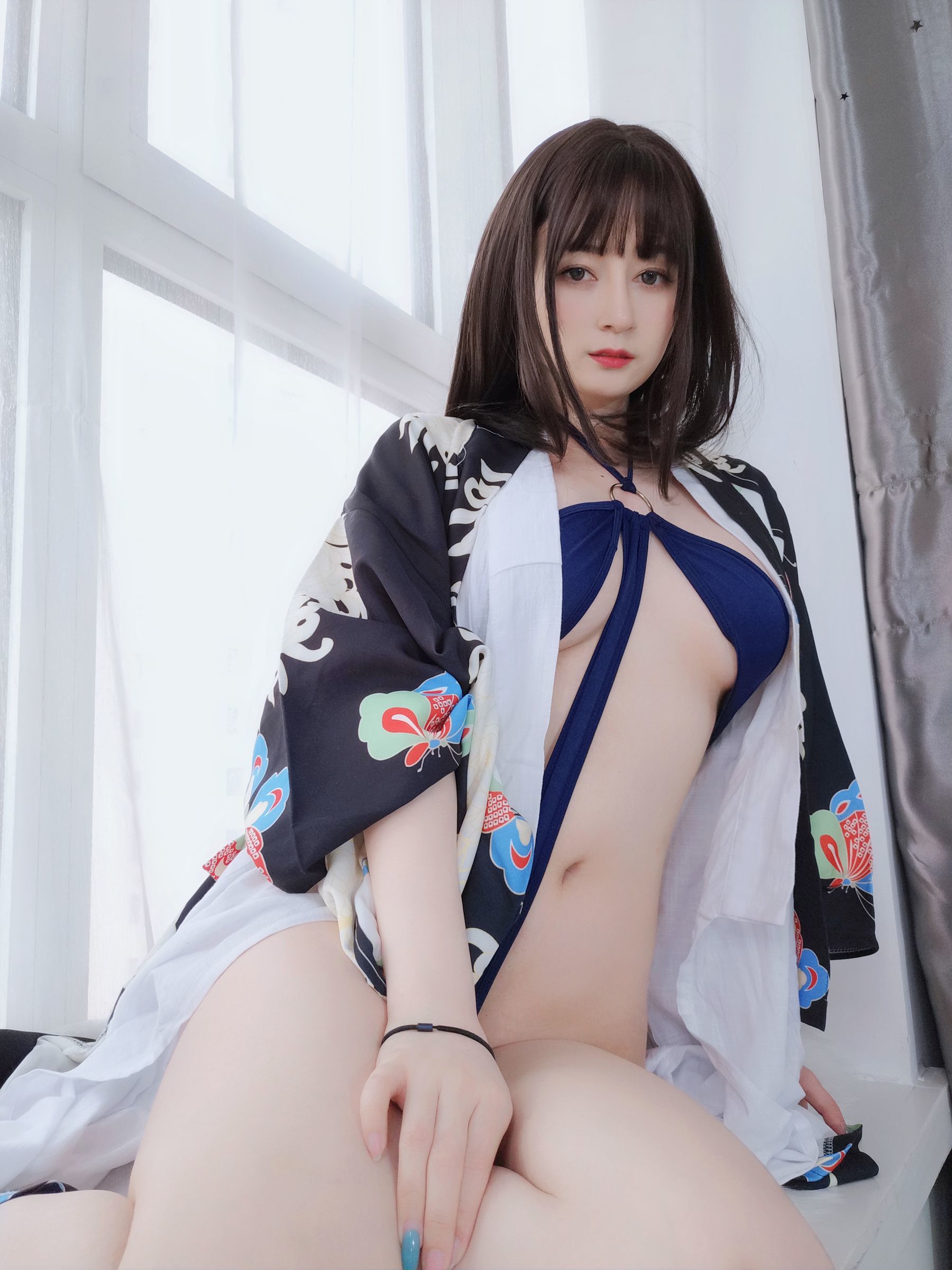 [网红COSER写真] Coser小姐姐白银 - 和服下的秘密/(50P)