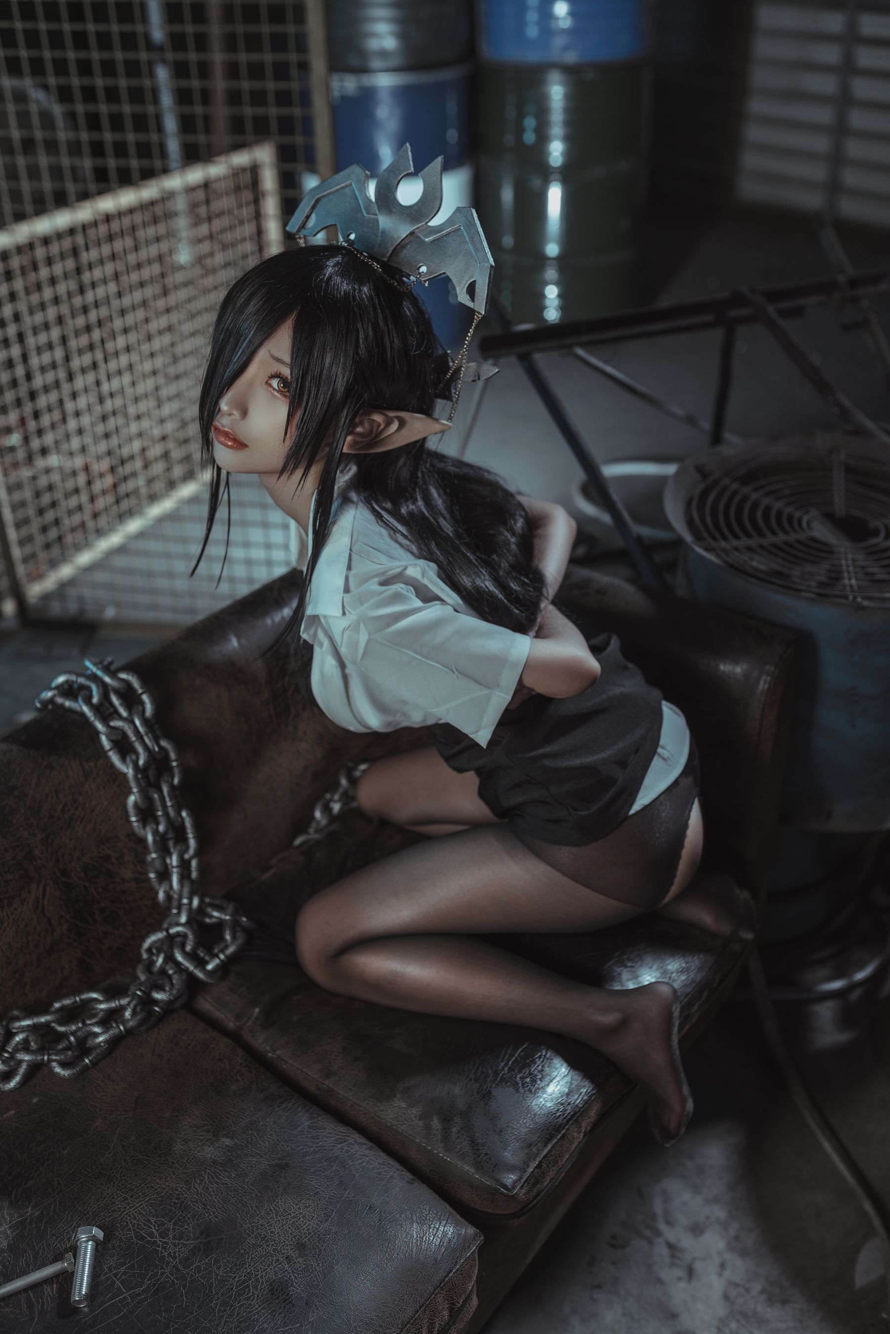 [网红COSER写真] 动漫博主蠢沫沫 - 黑兽女王 OL制服/(56P)