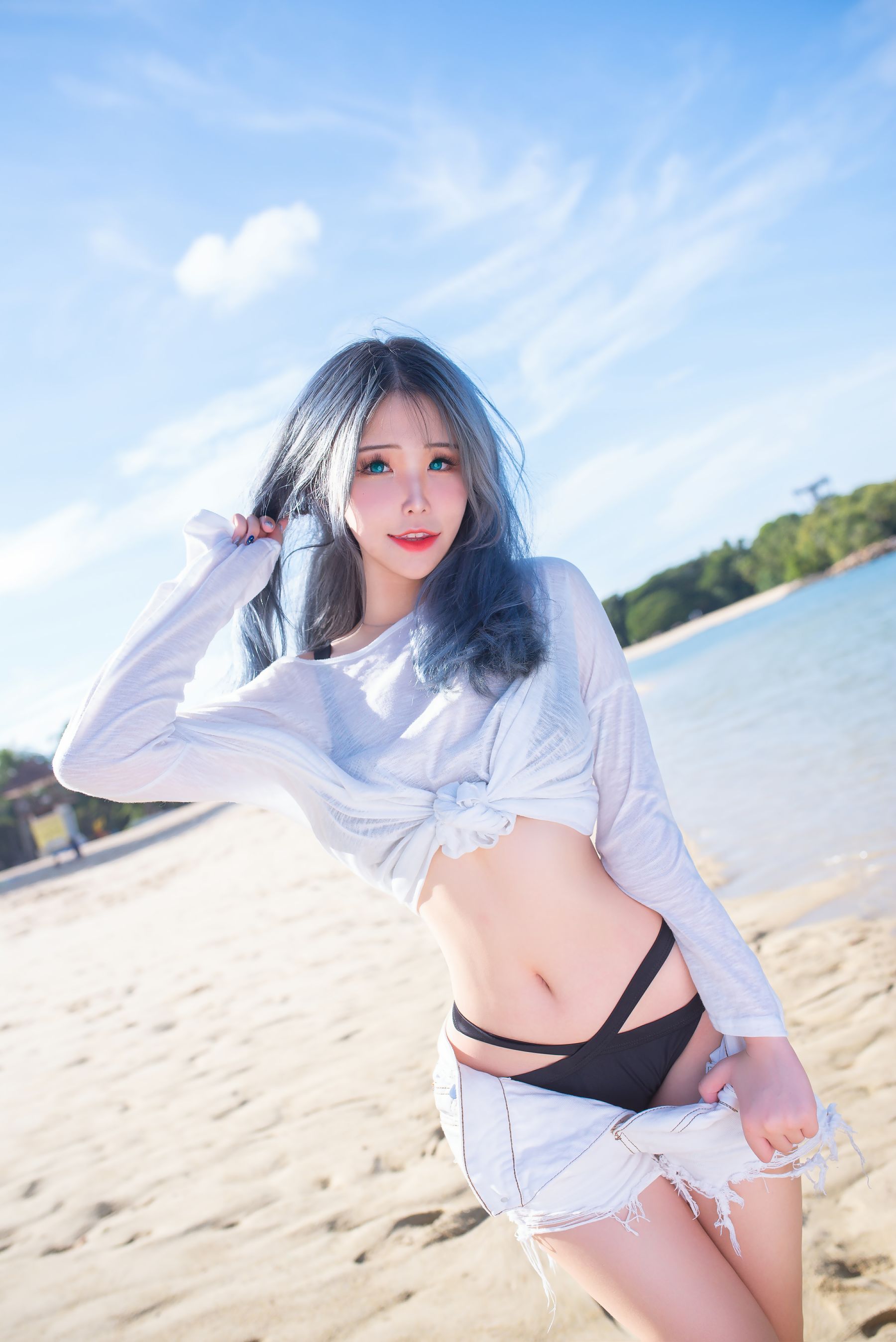 [网红COSER写真] 花リリ(Plant Lily) - Beach lily/(40P)