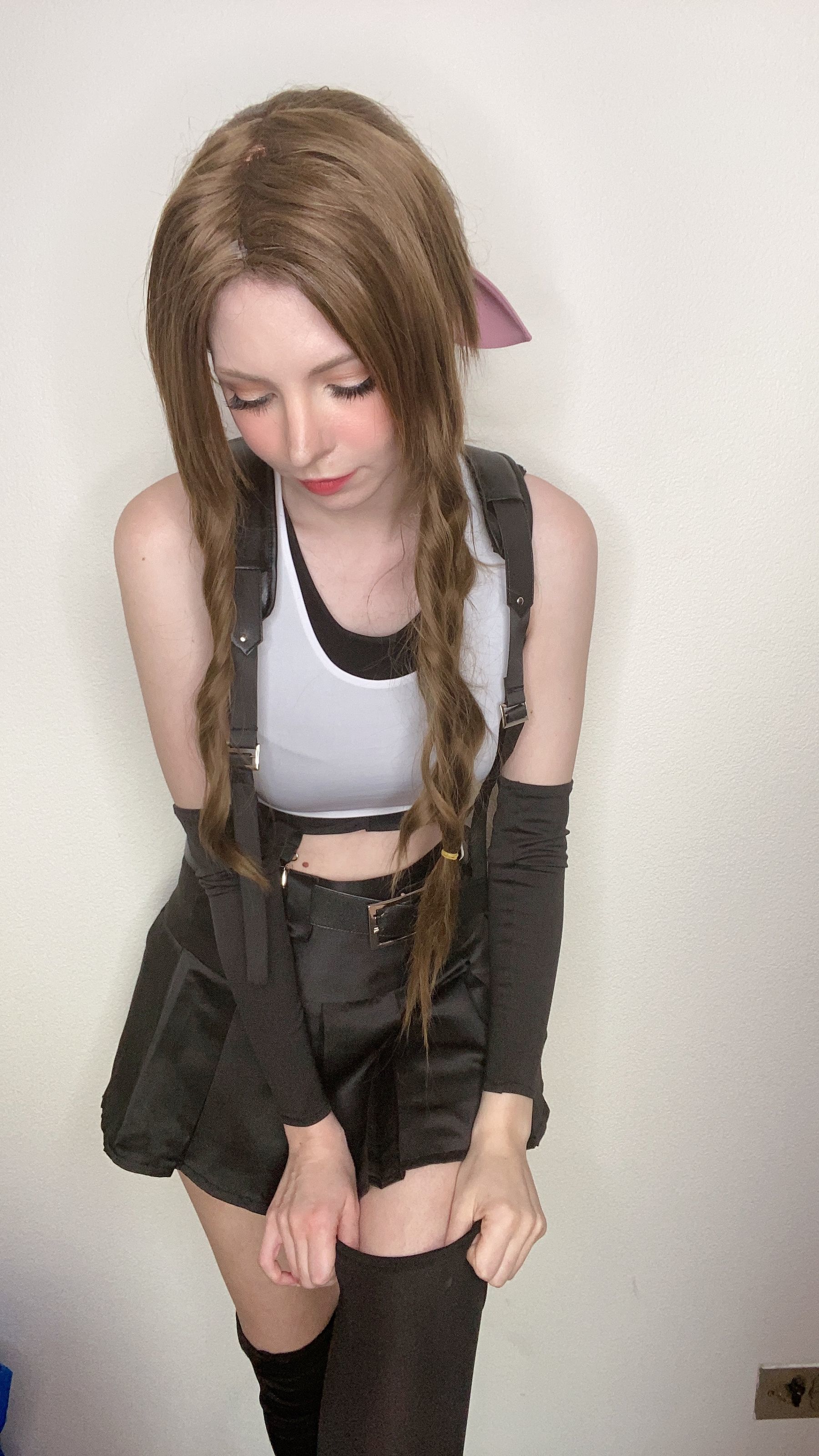 [网红COSER写真] Peach milky - Aerith Tifa Swap/(66P)