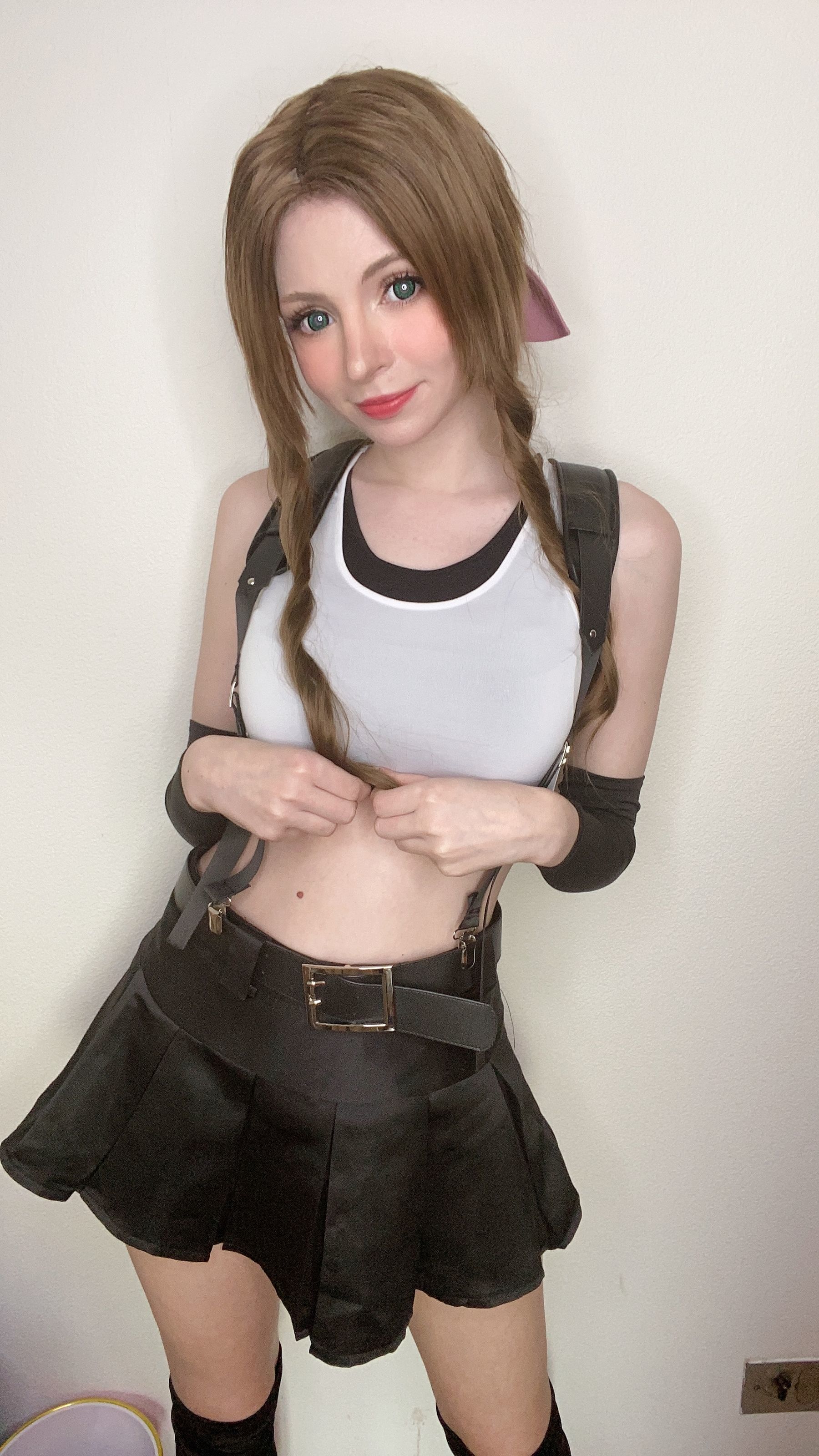 [网红COSER写真] Peach milky - Aerith Tifa Swap/(66P)