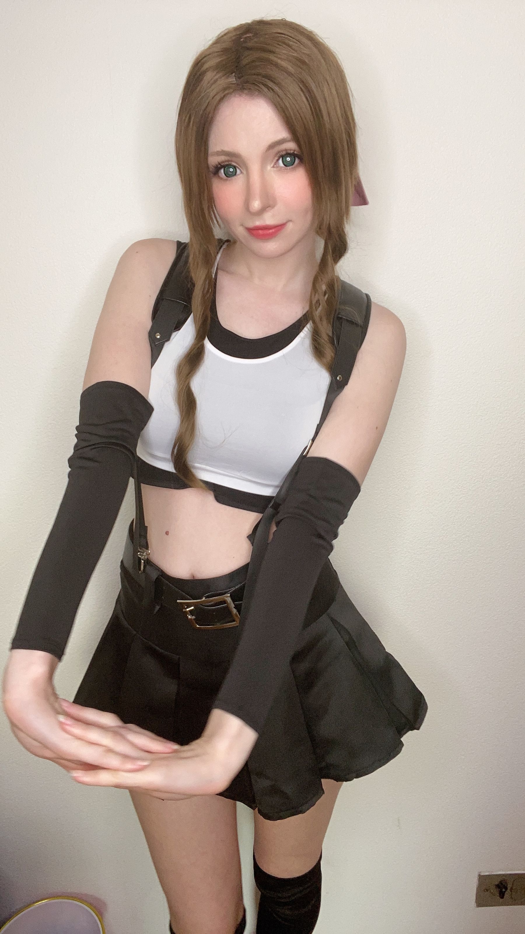 [网红COSER写真] Peach milky - Aerith Tifa Swap/(66P)