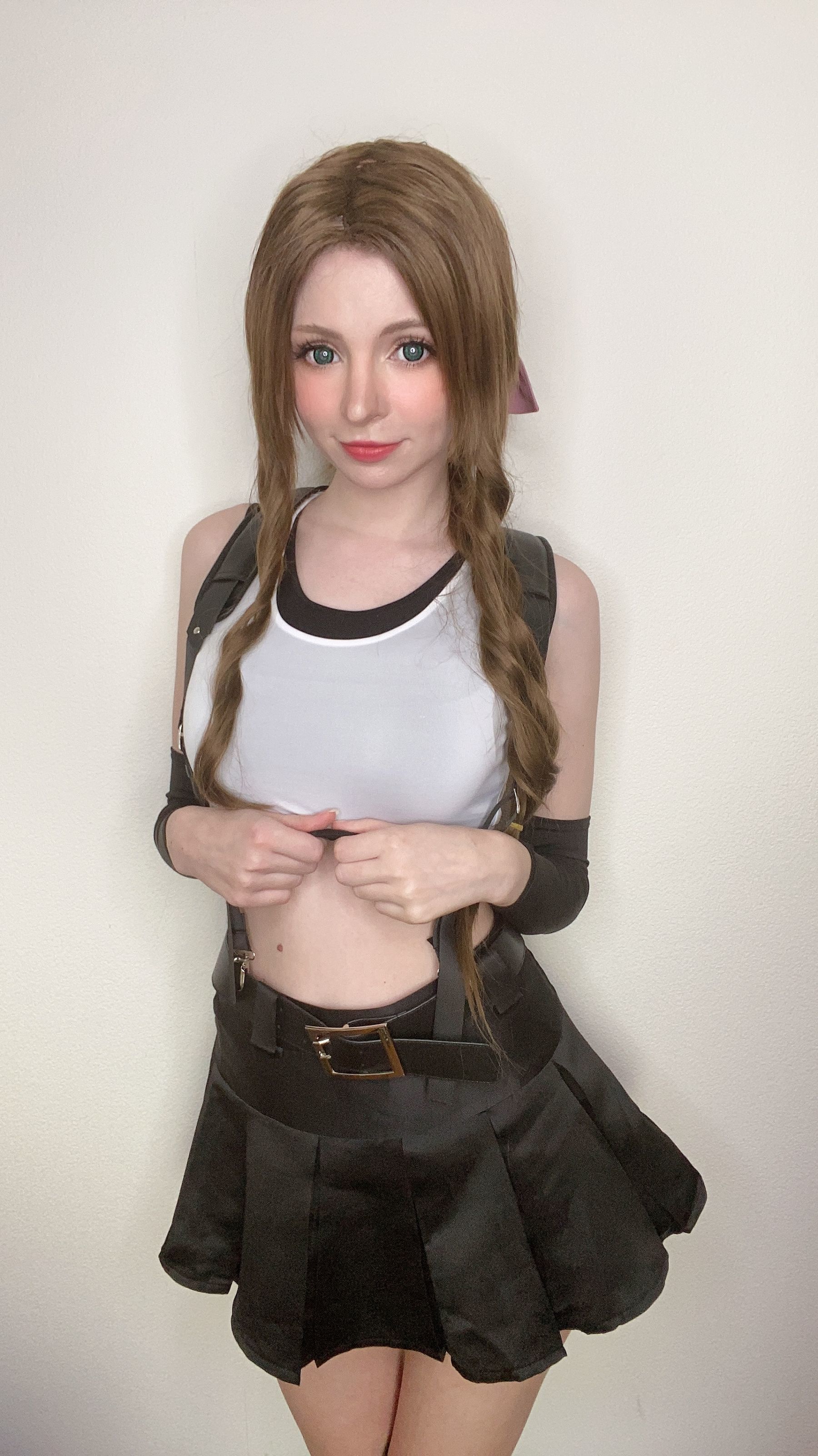 [网红COSER写真] Peach milky - Aerith Tifa Swap/(66P)