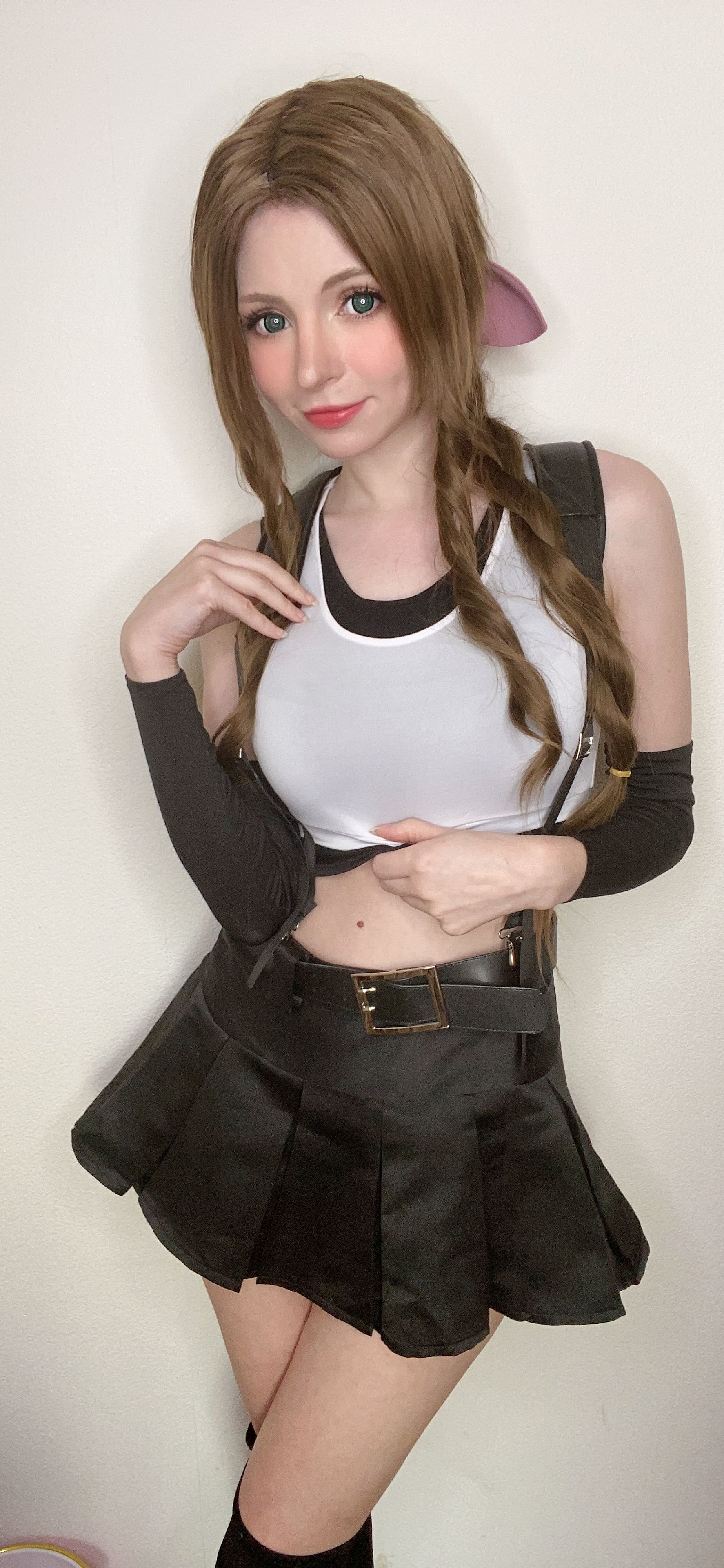 [网红COSER写真] Peach milky - Aerith Tifa Swap/(66P)