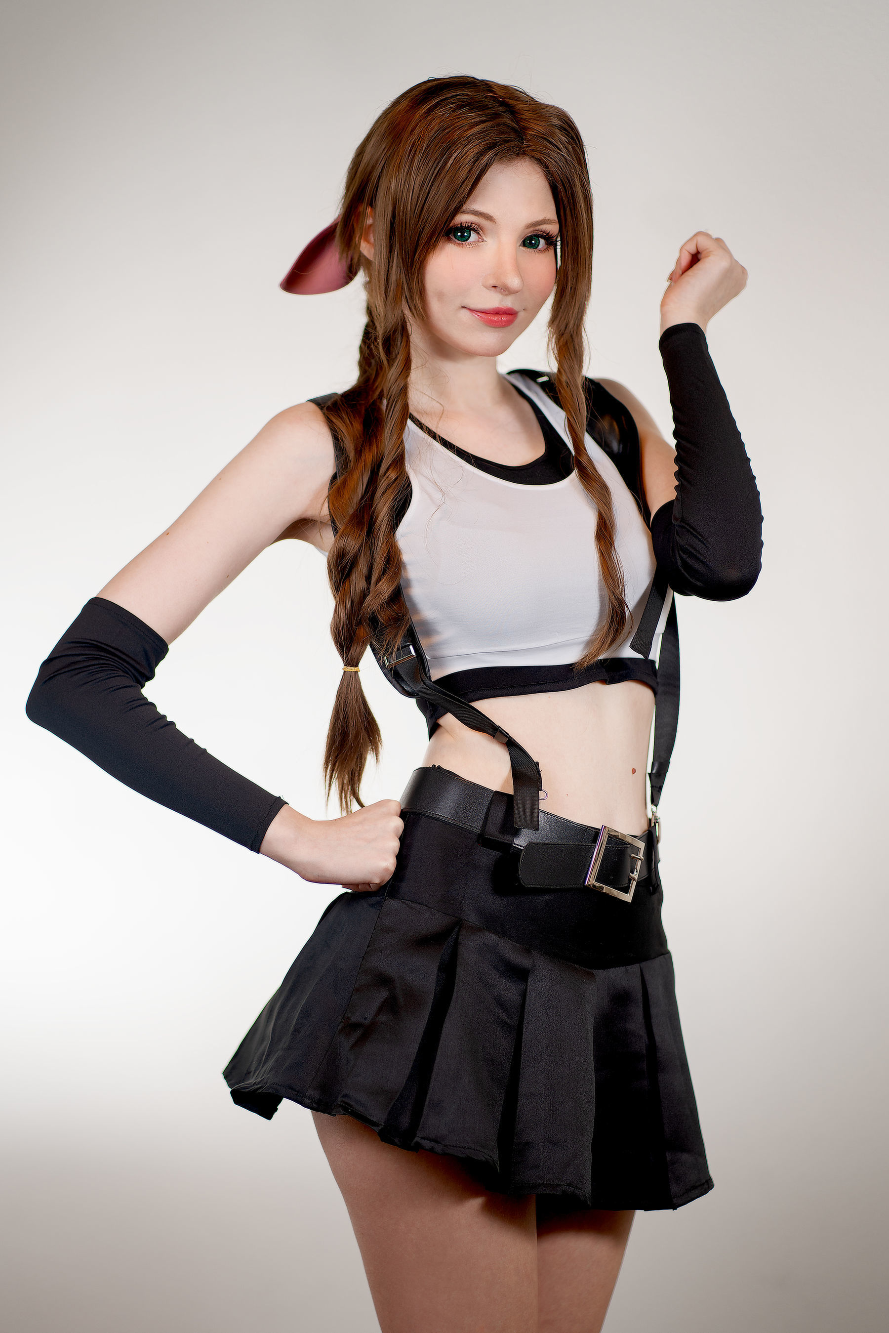 [网红COSER写真] Peach milky - Aerith Tifa Swap/(66P)