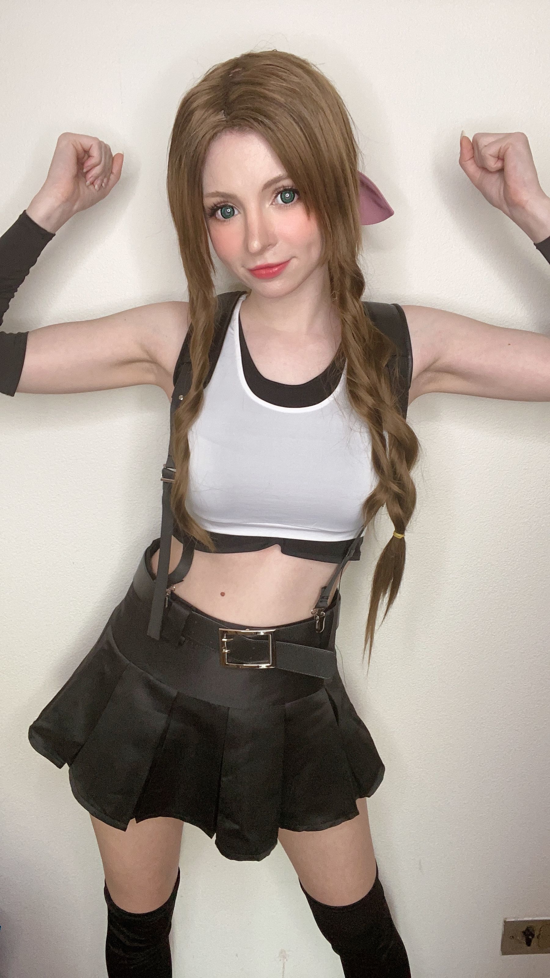 [网红COSER写真] Peach milky - Aerith Tifa Swap/(66P)