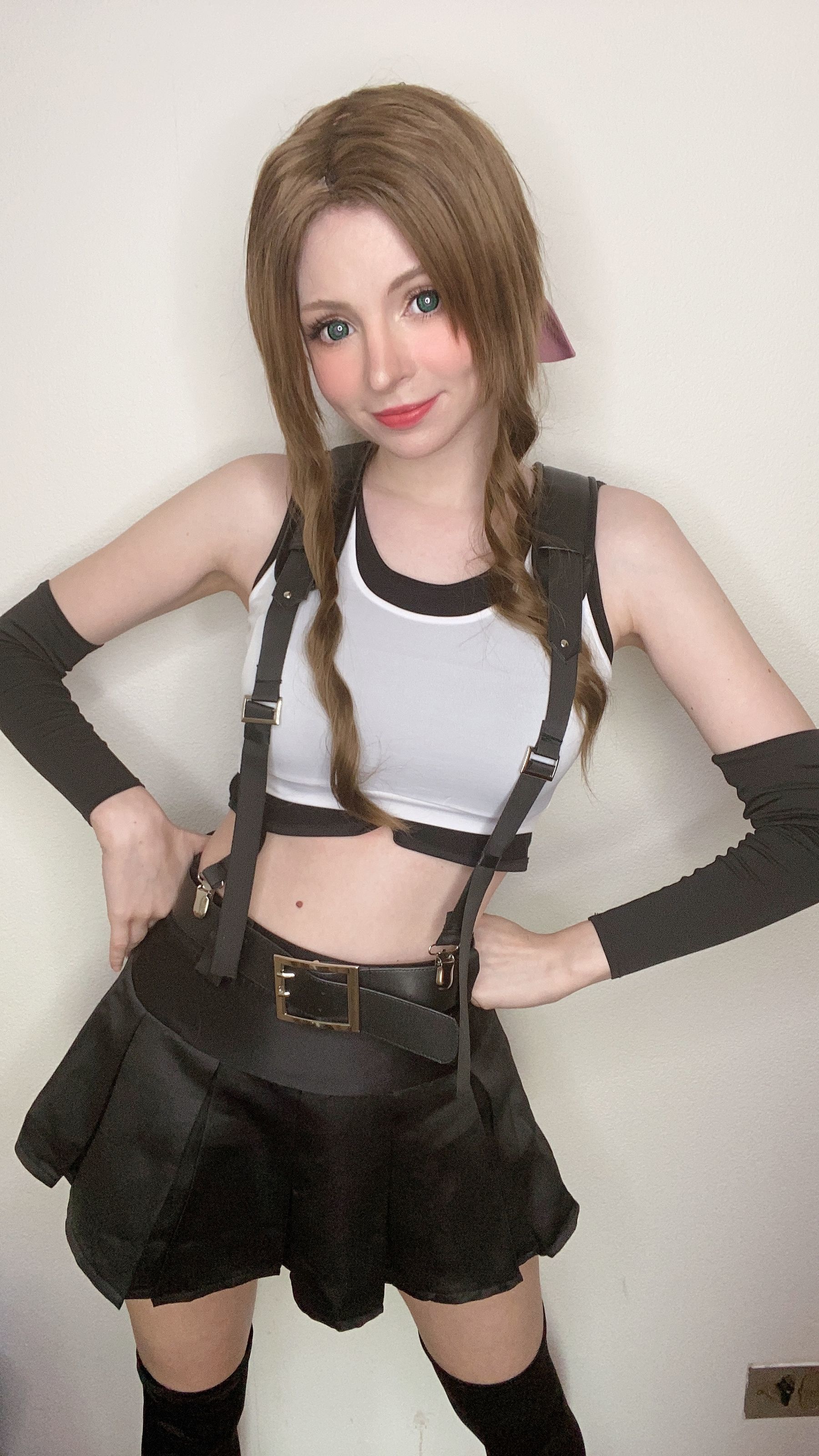 [网红COSER写真] Peach milky - Aerith Tifa Swap/(66P)