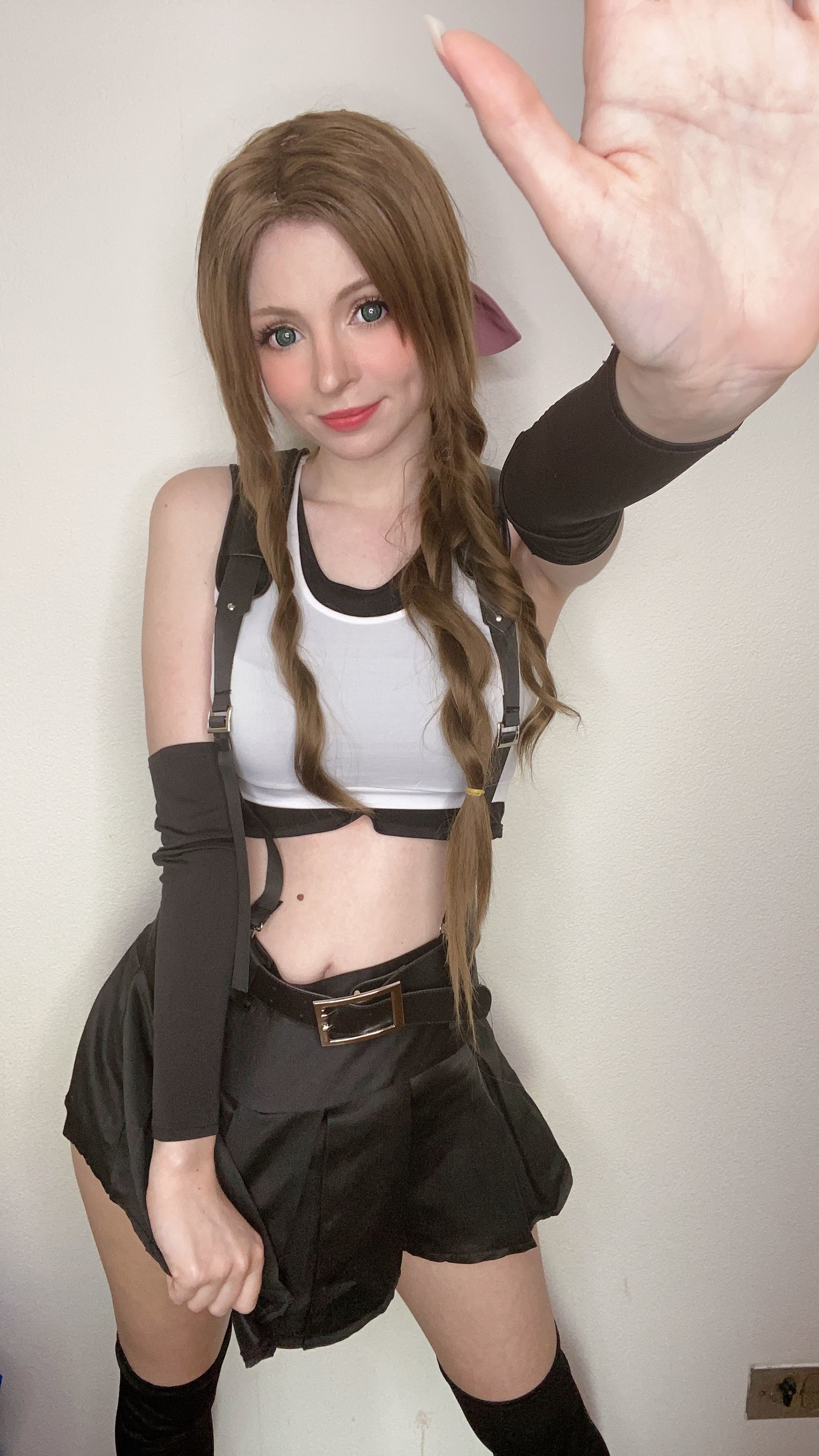 [网红COSER写真] Peach milky - Aerith Tifa Swap/(66P)