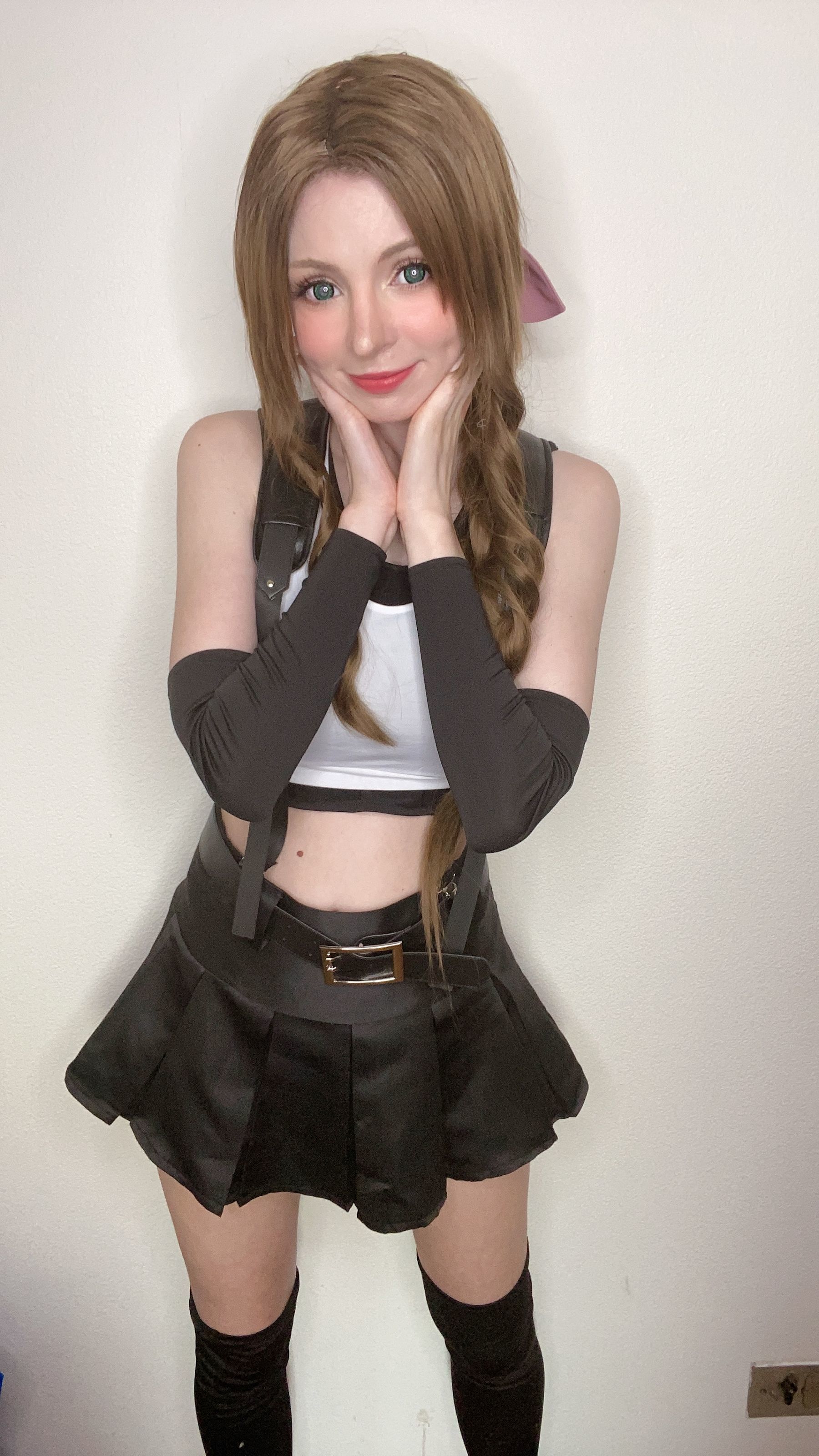 [网红COSER写真] Peach milky - Aerith Tifa Swap/(66P)