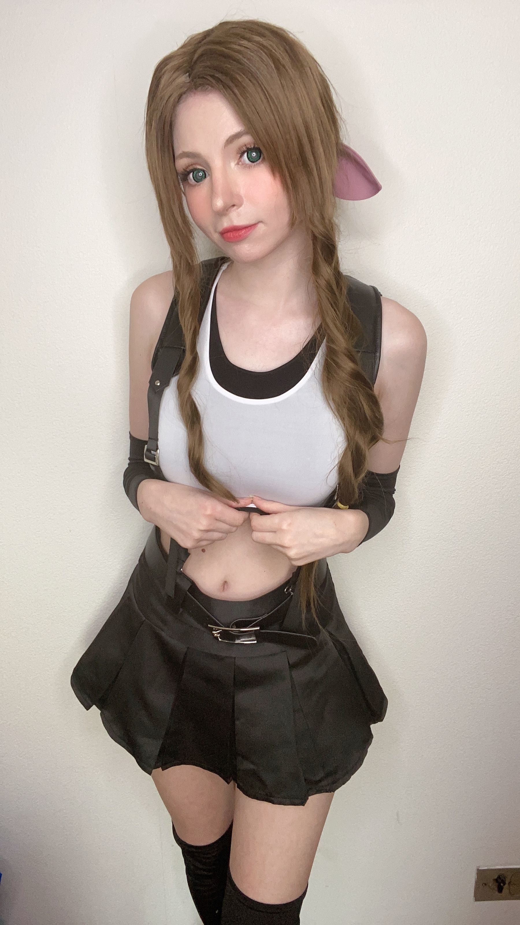 [网红COSER写真] Peach milky - Aerith Tifa Swap/(66P)