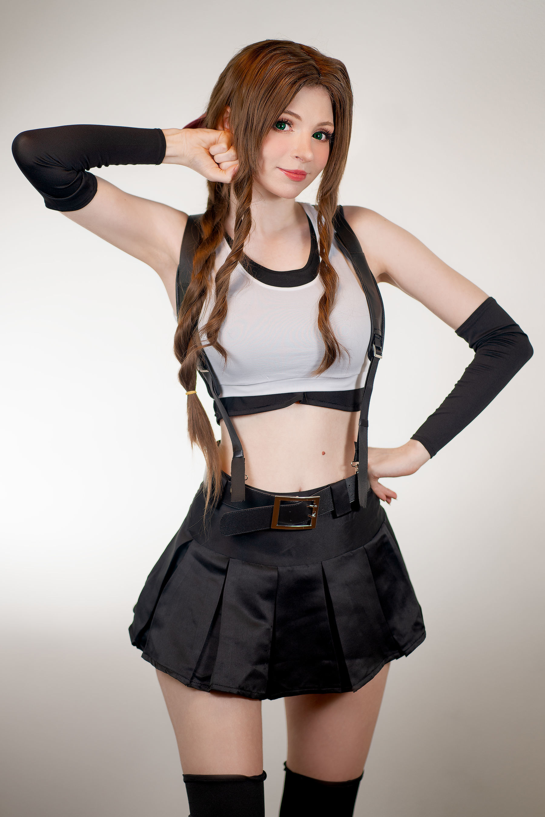 [网红COSER写真] Peach milky - Aerith Tifa Swap/(66P)