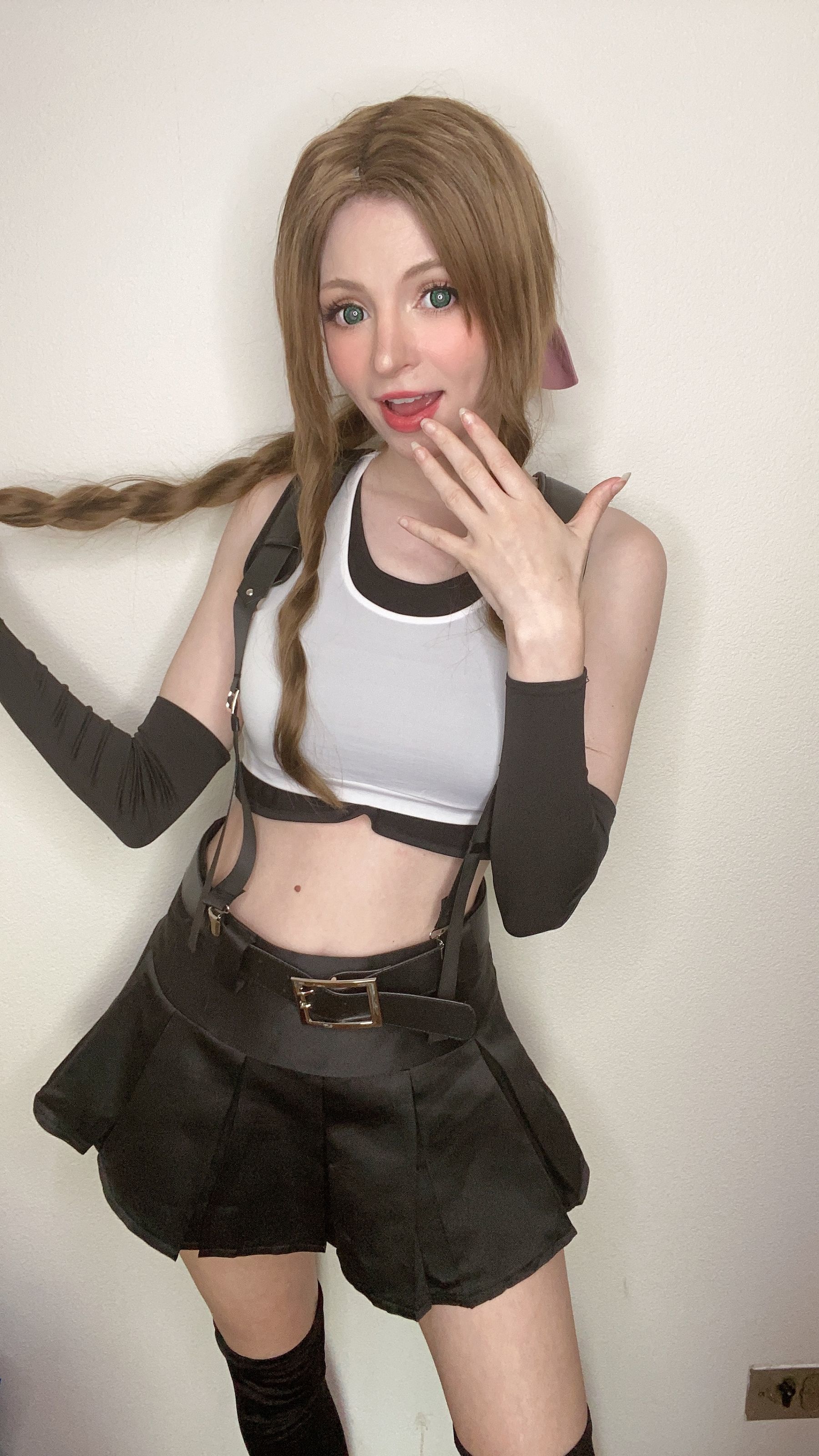 [网红COSER写真] Peach milky - Aerith Tifa Swap/(66P)