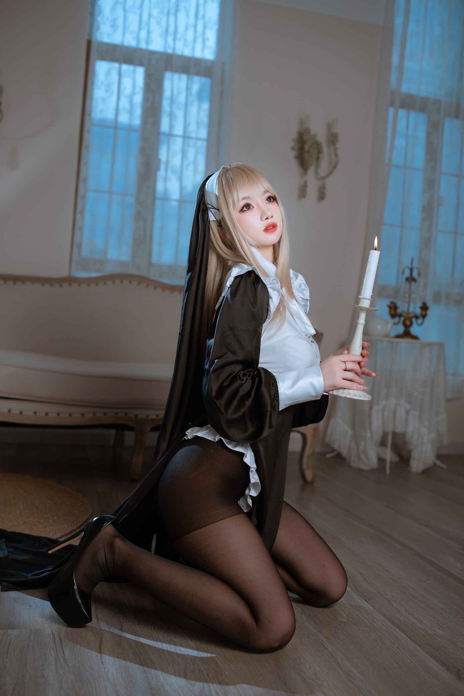 [福利COS] 白嫩美少女鬼畜瑶 - 修女/(47P)