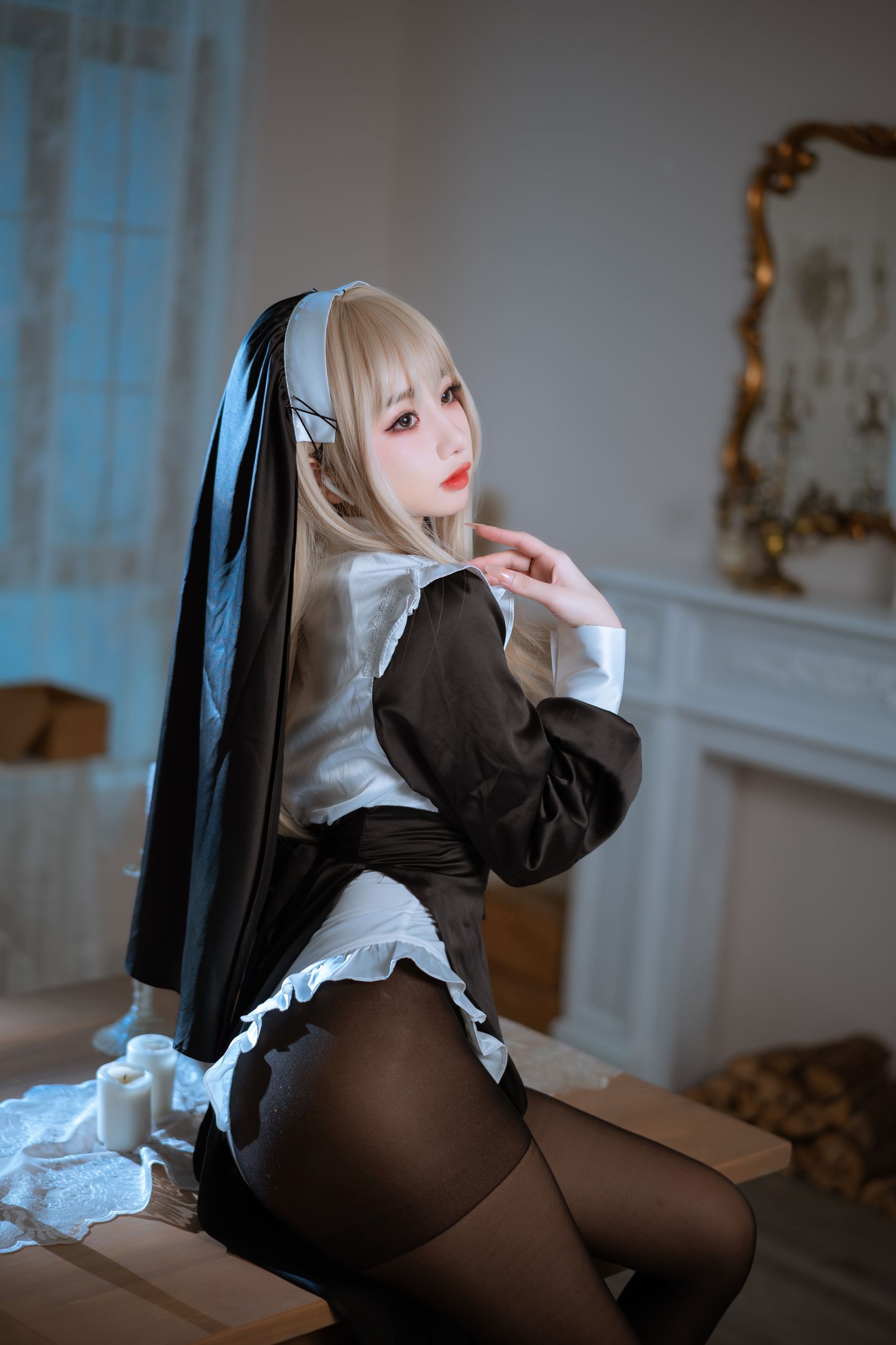 [福利COS] 白嫩美少女鬼畜瑶 - 修女/(47P)