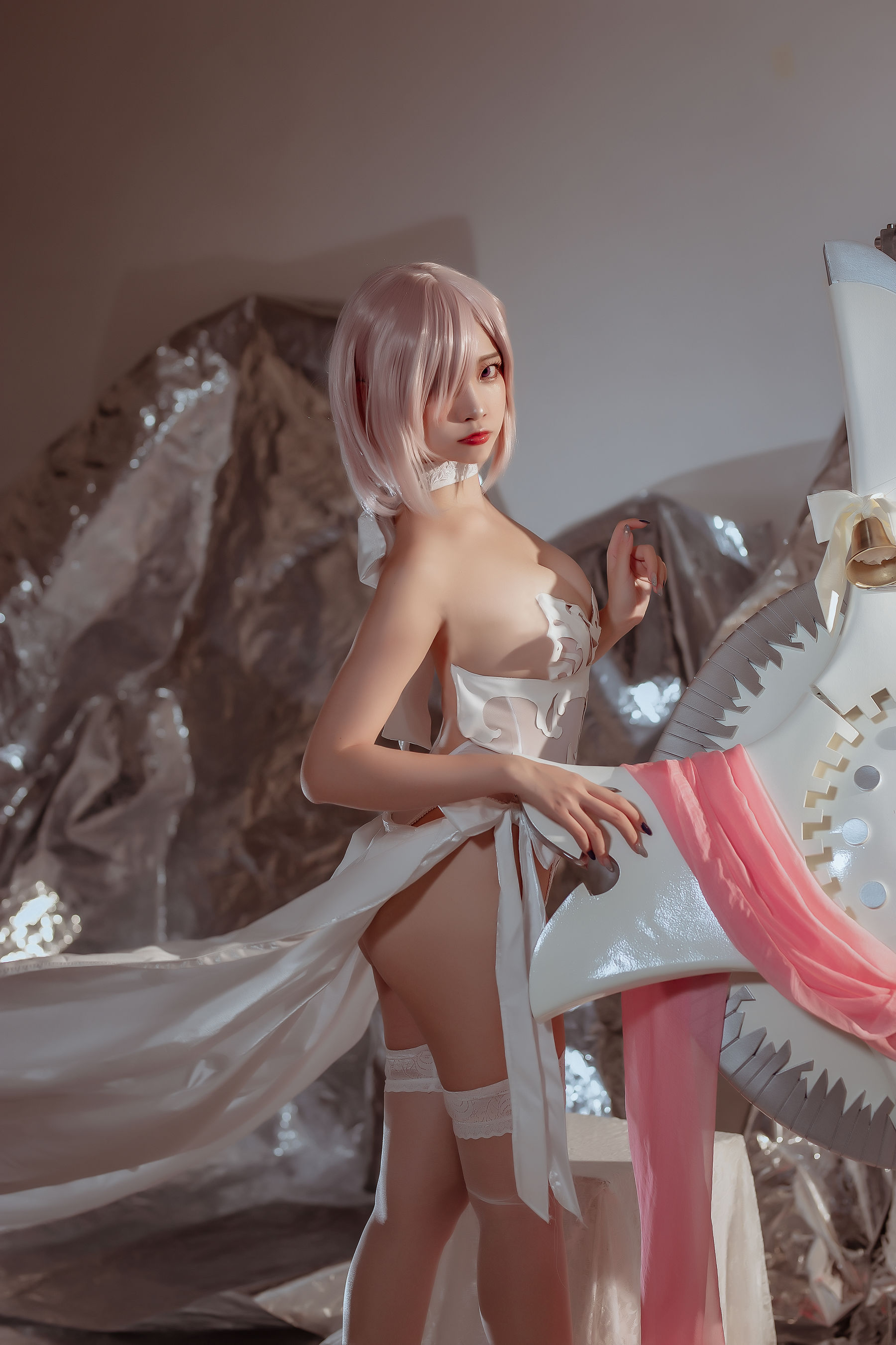 [福利COS] 人气Coser二佐Nisa - fate玛修婚纱/(40P)