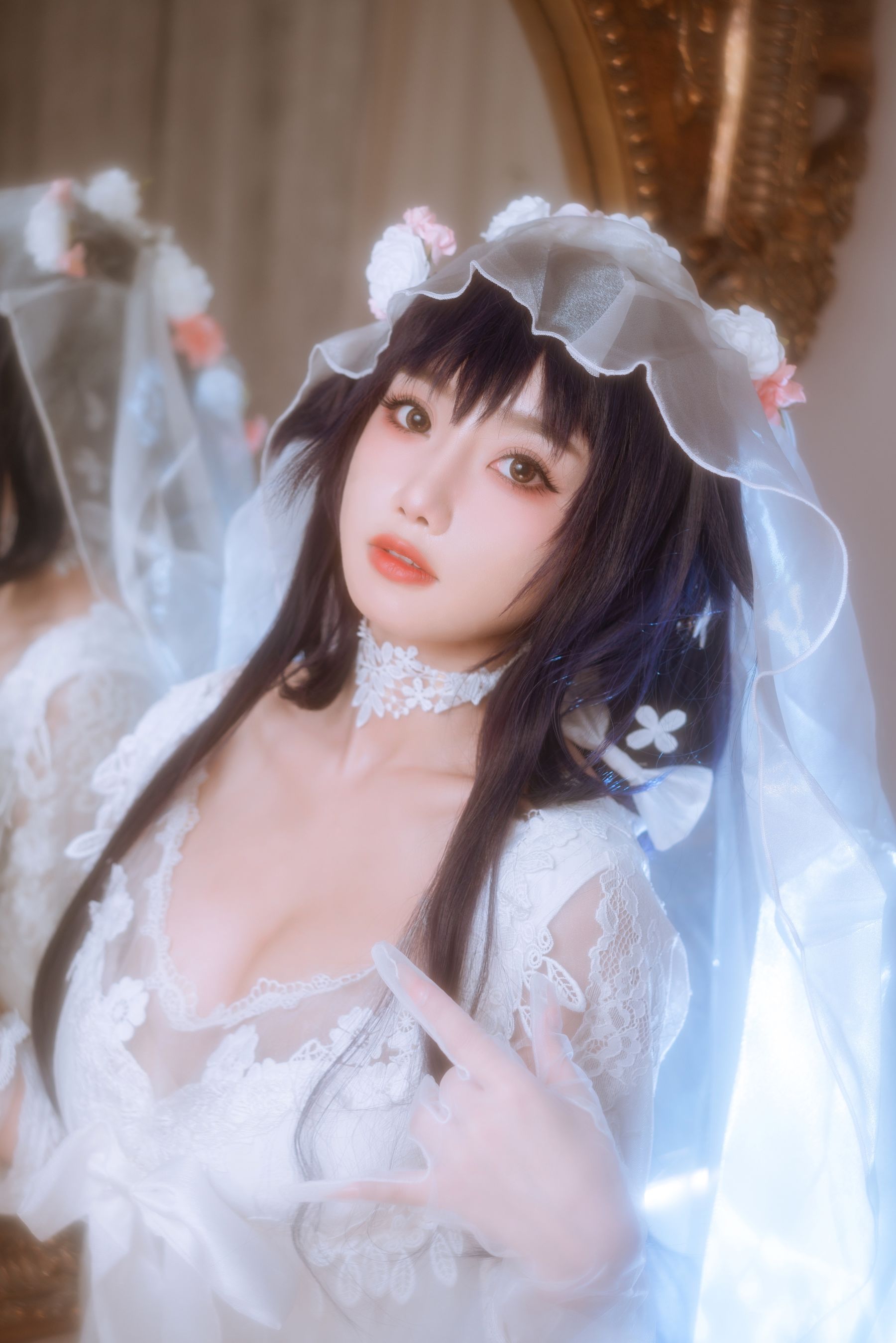 [福利COS] 白嫩美少女鬼畜瑶 - 婚纱/(38P)