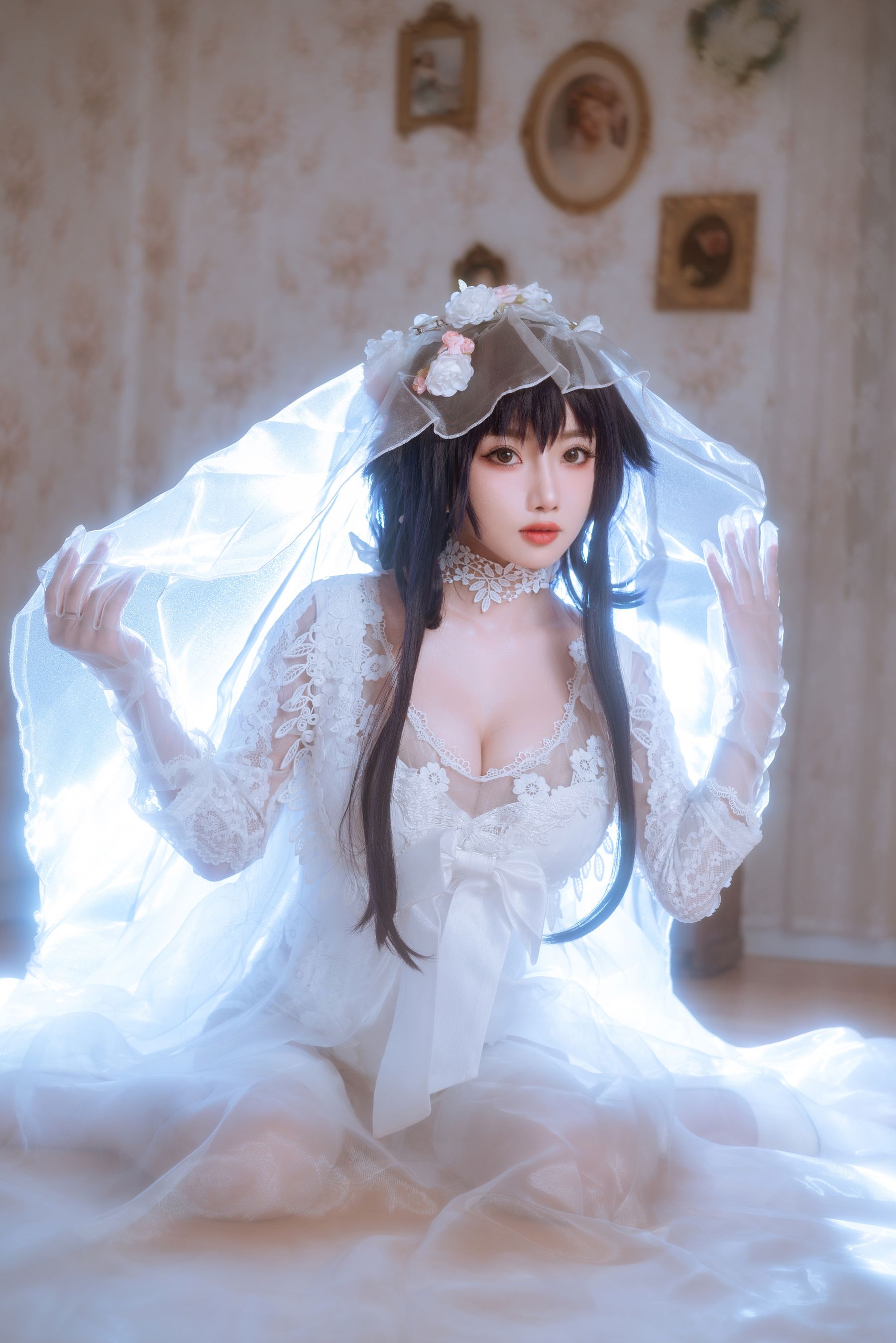 [福利COS] 白嫩美少女鬼畜瑶 - 婚纱/(38P)