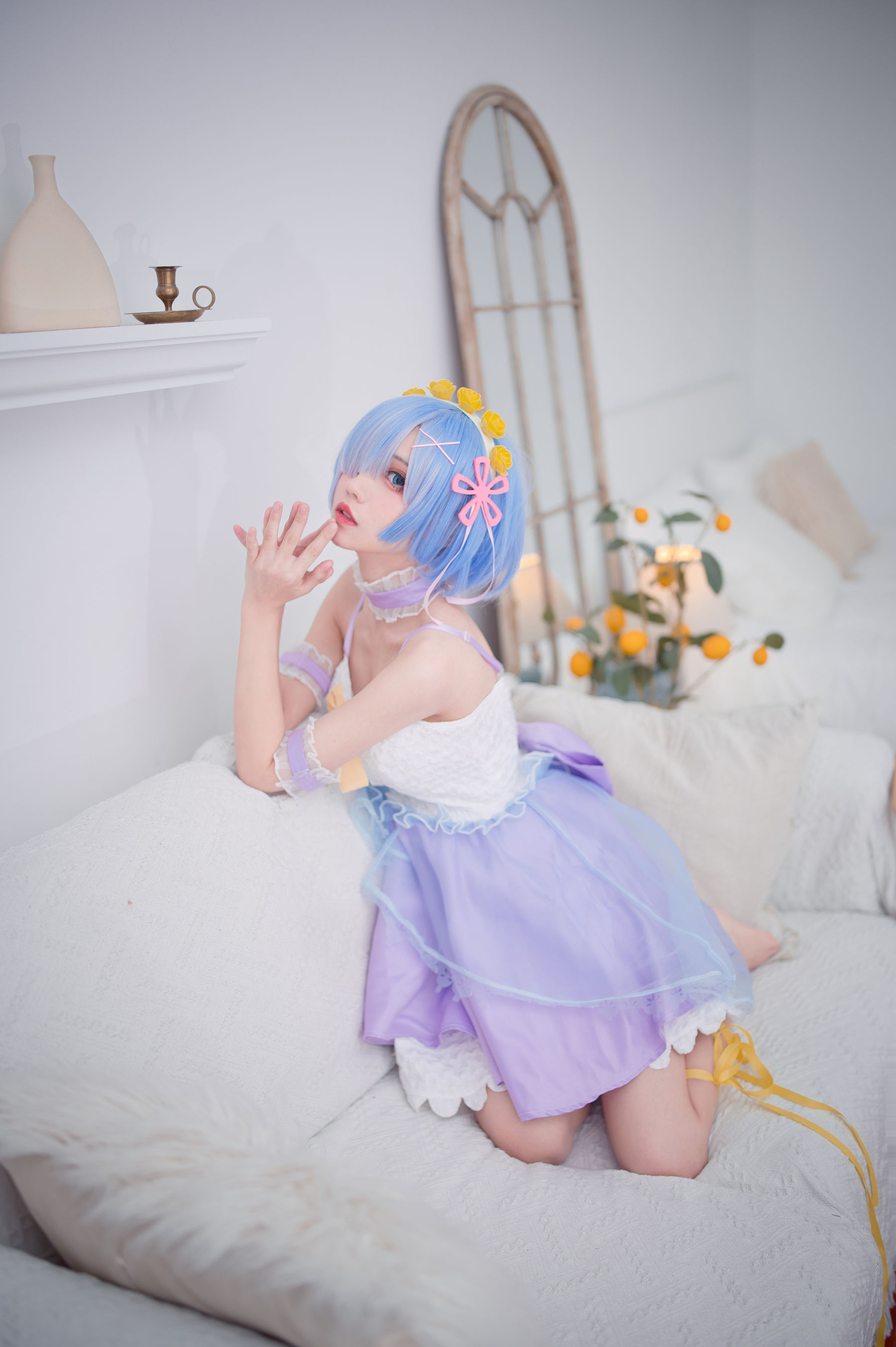 [福利COS] 花柒Hana - 天使蕾姆/(15P)