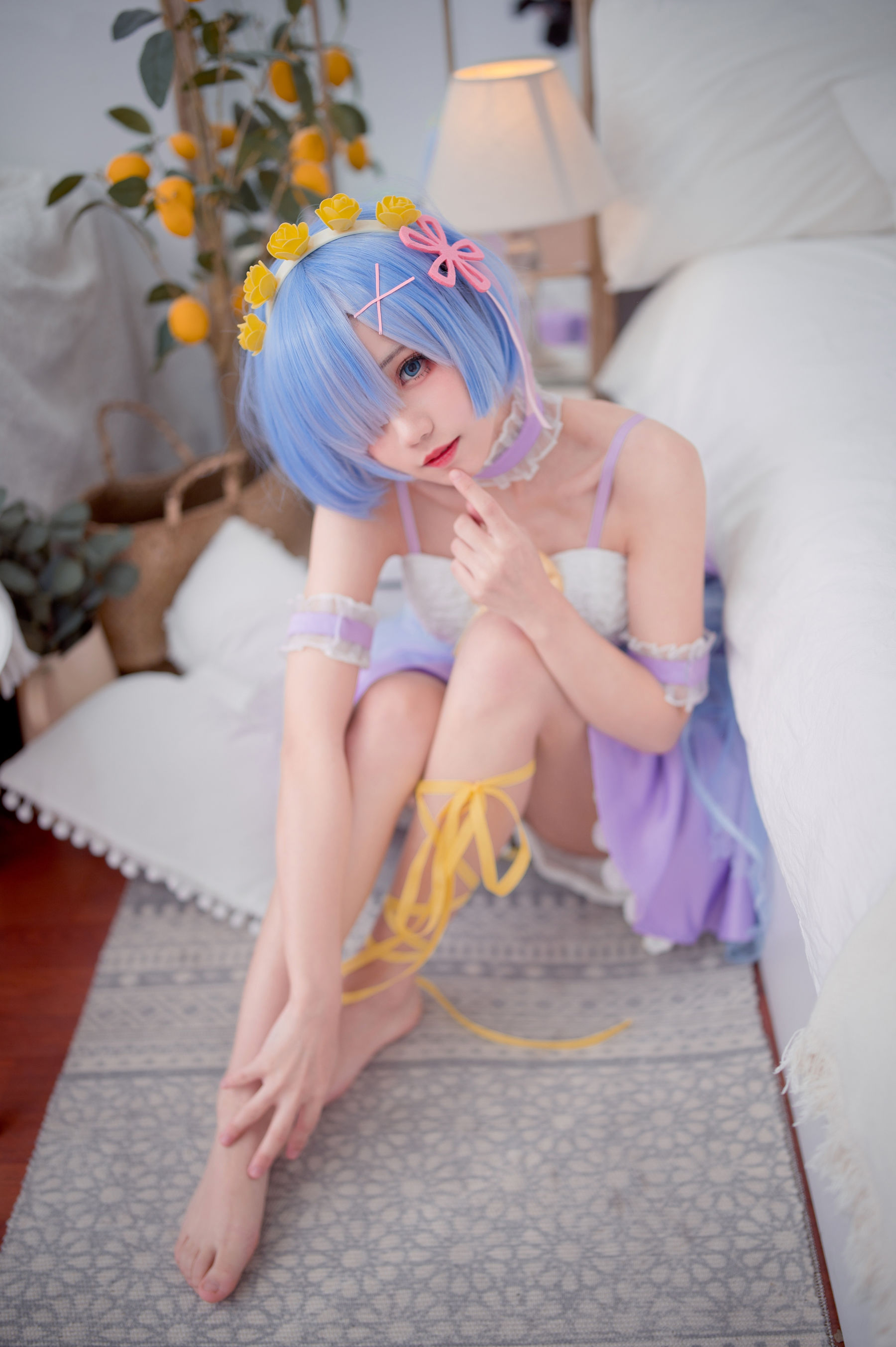 [福利COS] 花柒Hana - 天使蕾姆/(15P)