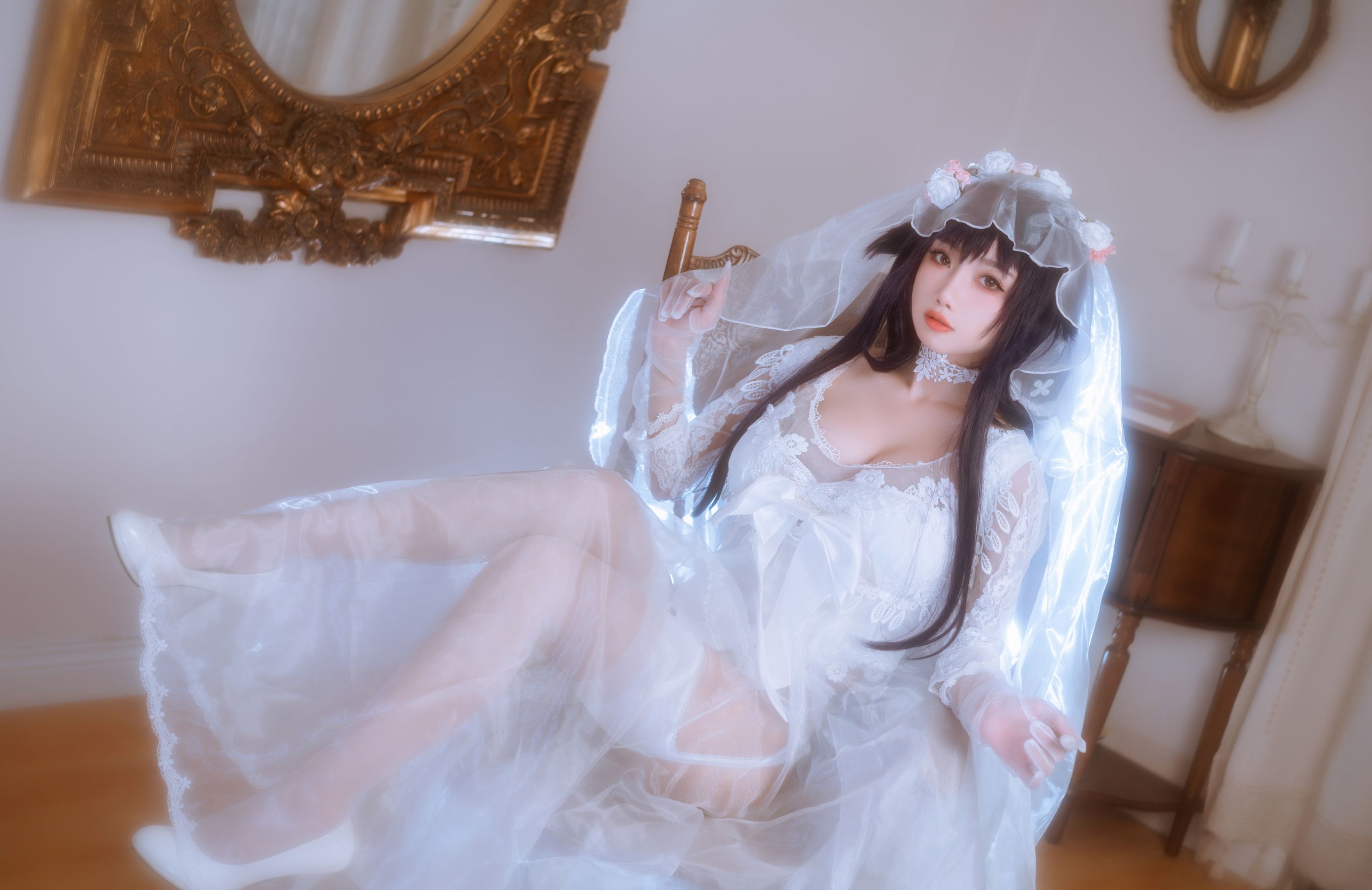 [福利COS] 白嫩美少女鬼畜瑶 - 婚纱/(38P)