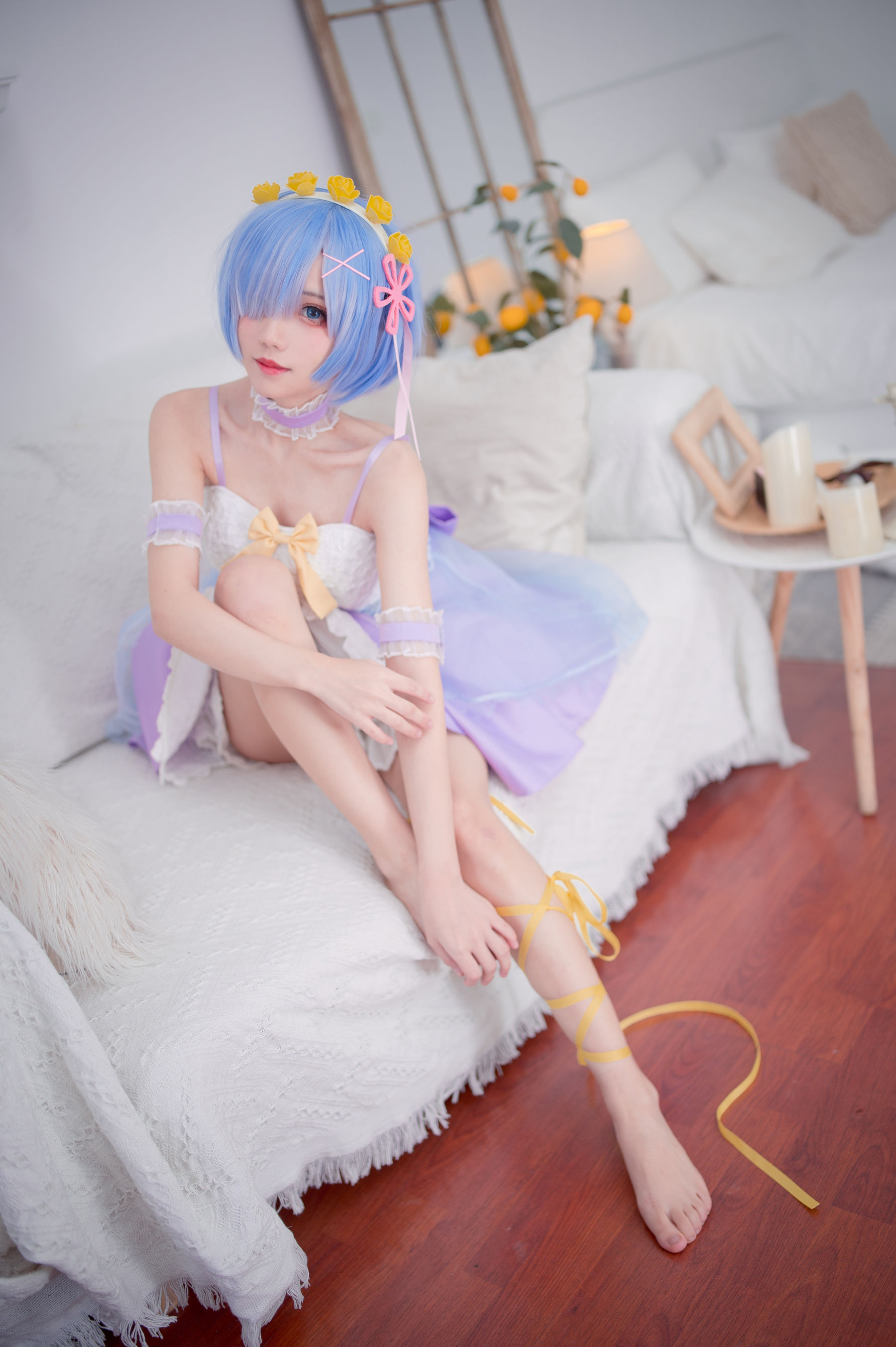 [福利COS] 花柒Hana - 天使蕾姆/(15P)