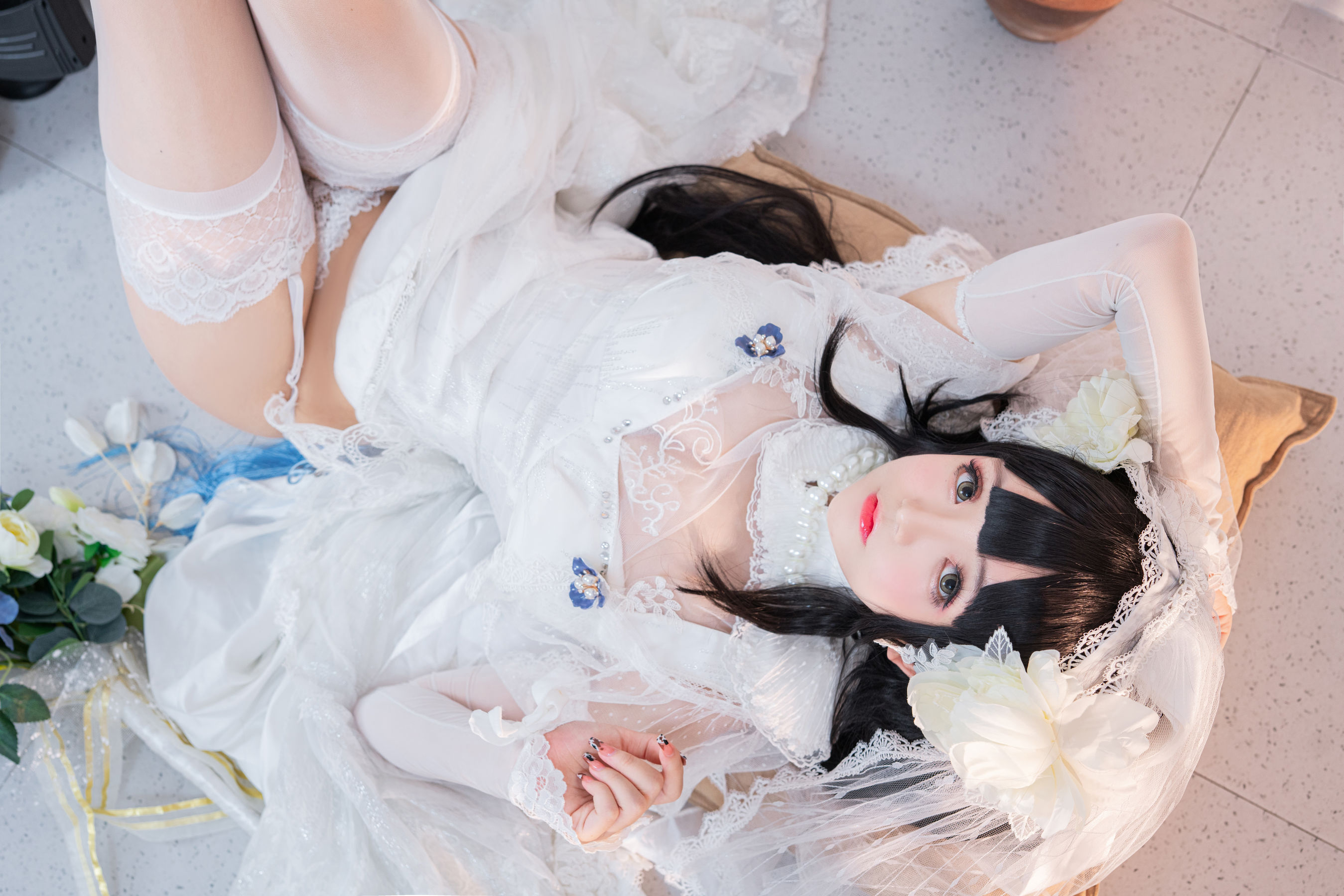 [福利COS] Cosplay日奈娇 - 95式婚纱/(50P)