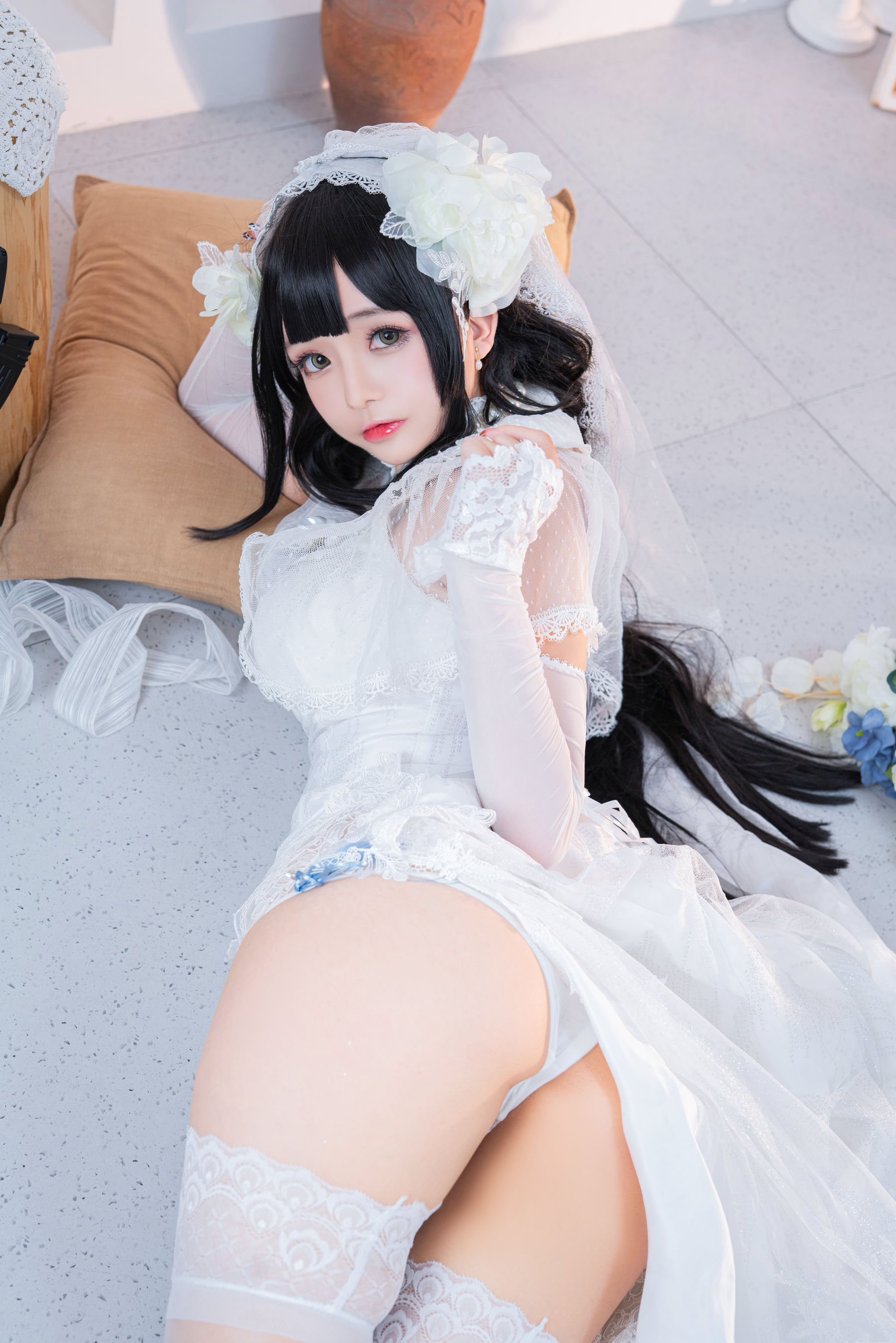 [福利COS] Cosplay日奈娇 - 95式婚纱/(50P)