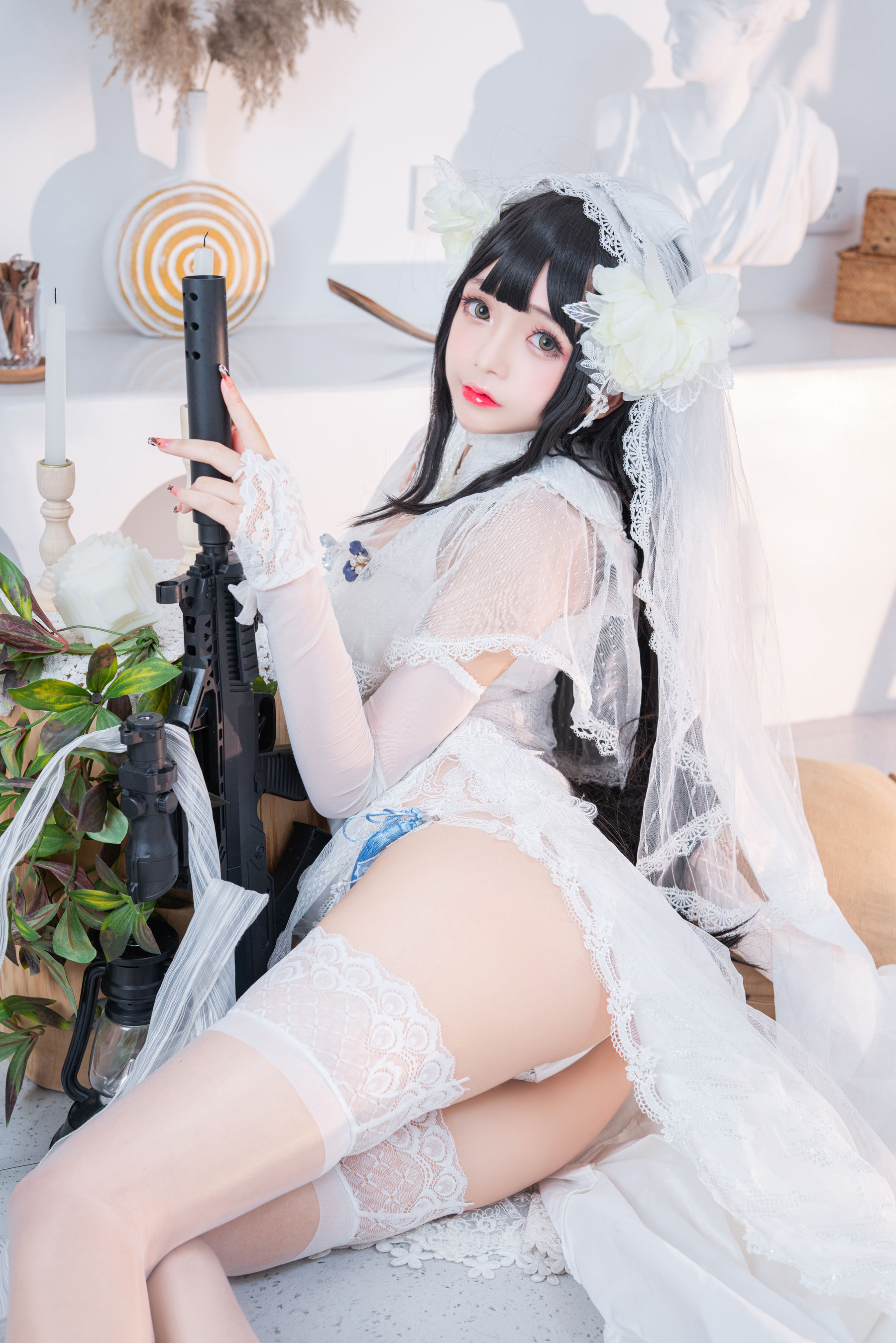 [福利COS] Cosplay日奈娇 - 95式婚纱/(50P)