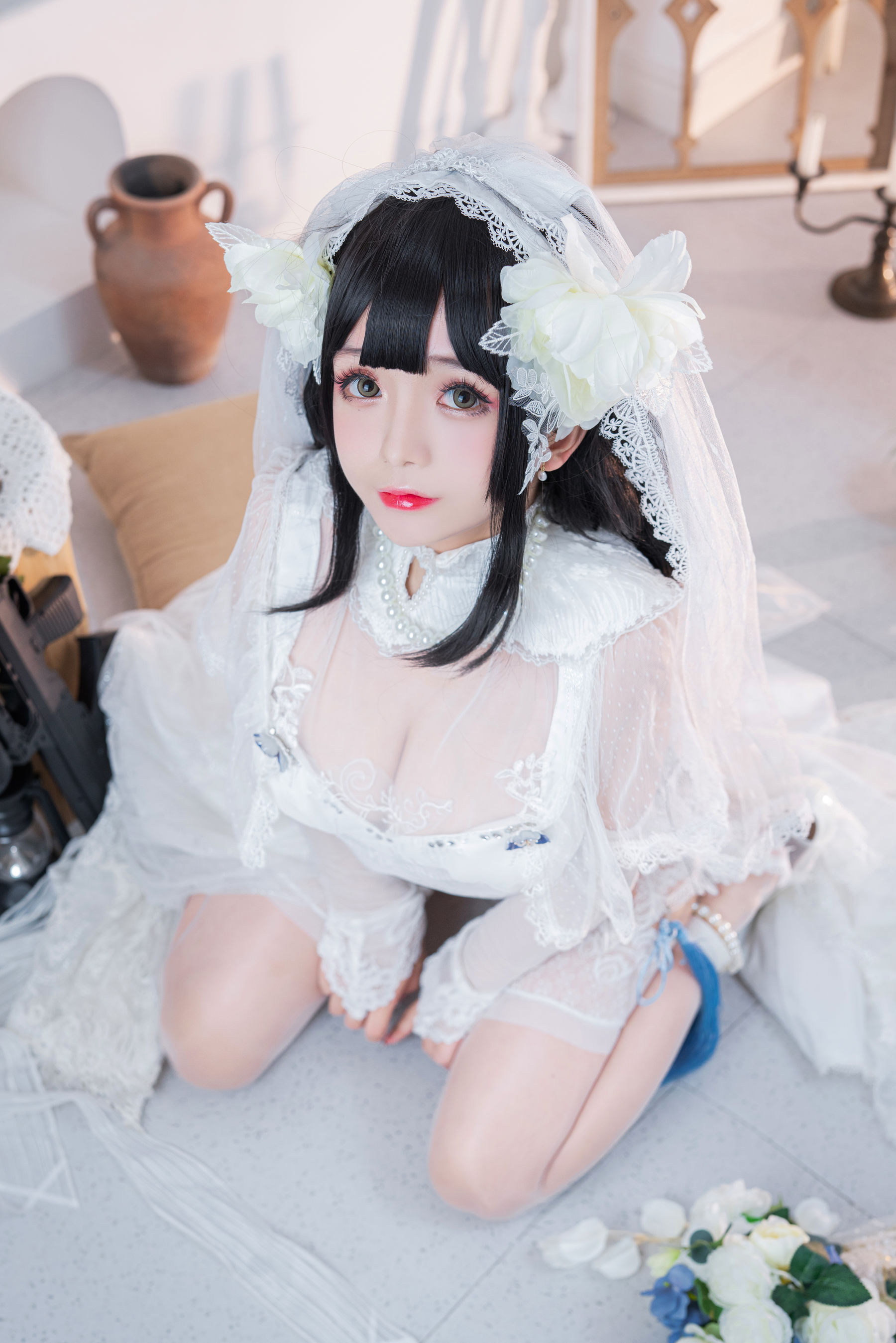 [福利COS] Cosplay日奈娇 - 95式婚纱/(50P)