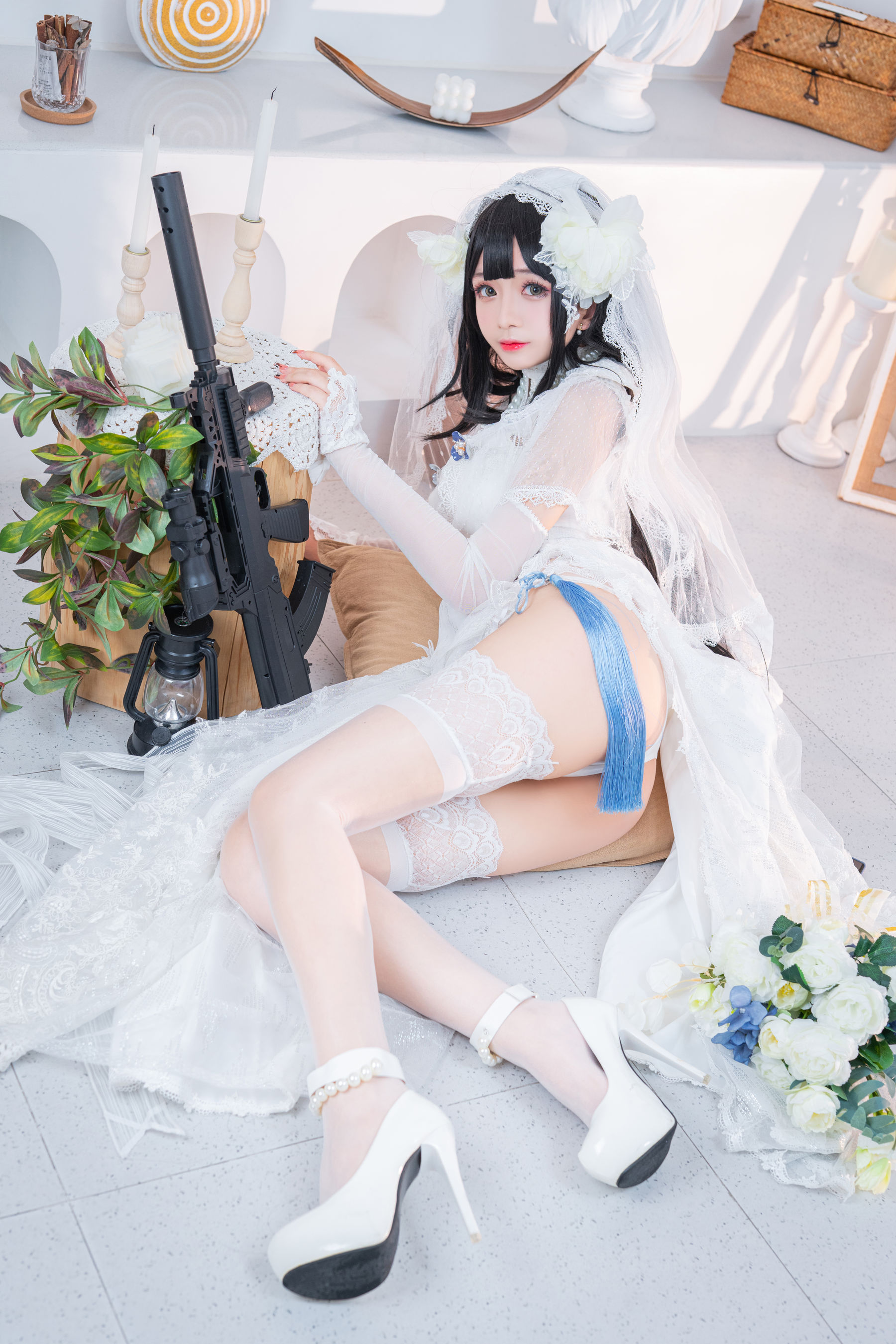 [福利COS] Cosplay日奈娇 - 95式婚纱/(50P)