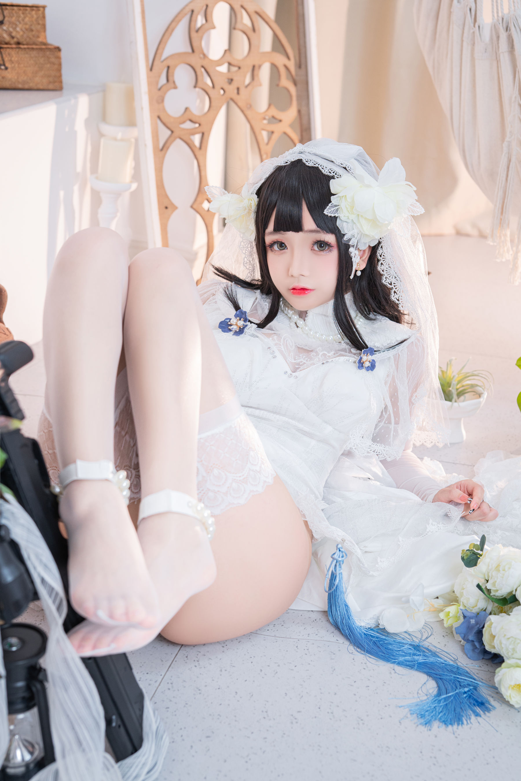 [福利COS] Cosplay日奈娇 - 95式婚纱/(50P)