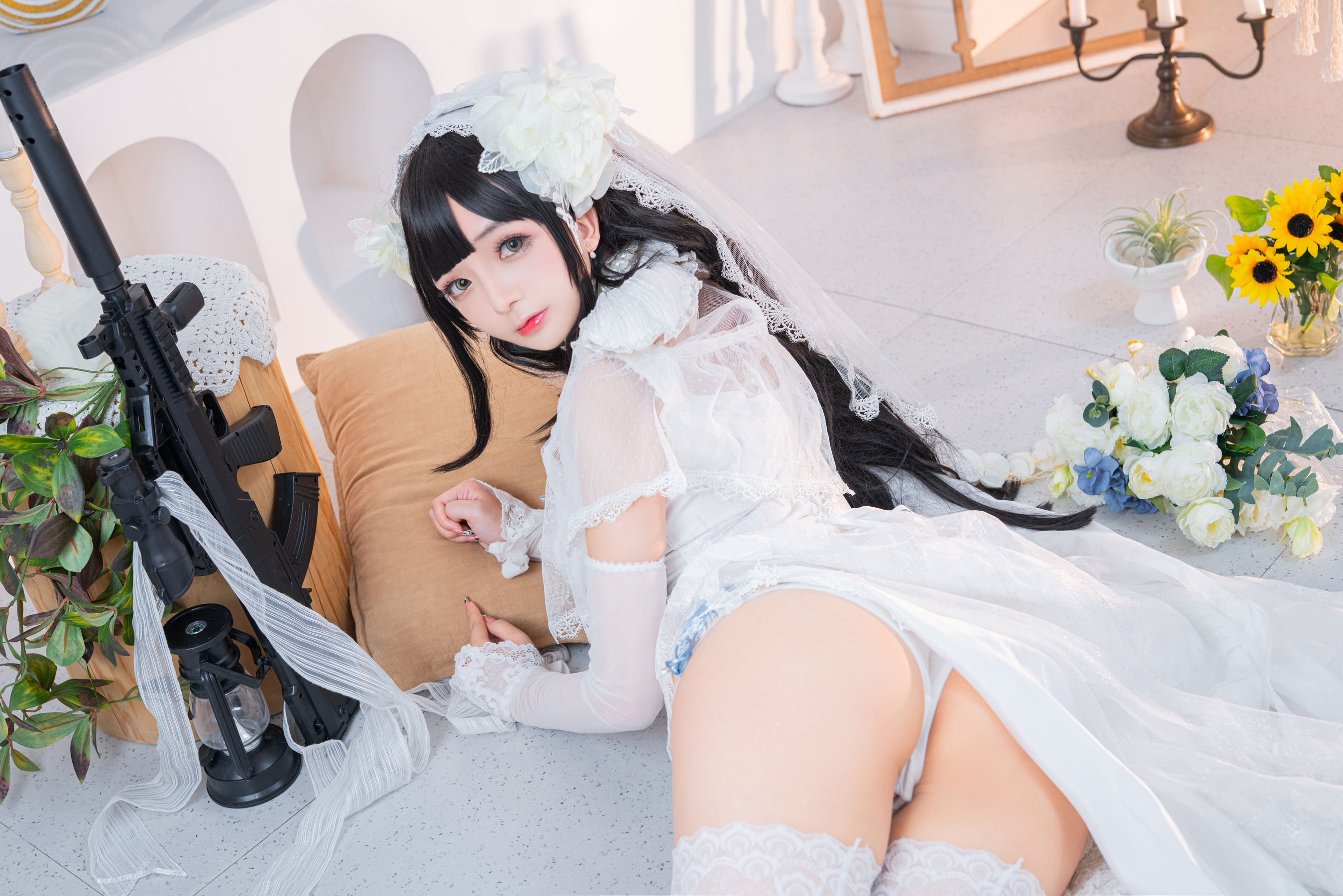 [福利COS] Cosplay日奈娇 - 95式婚纱/(50P)