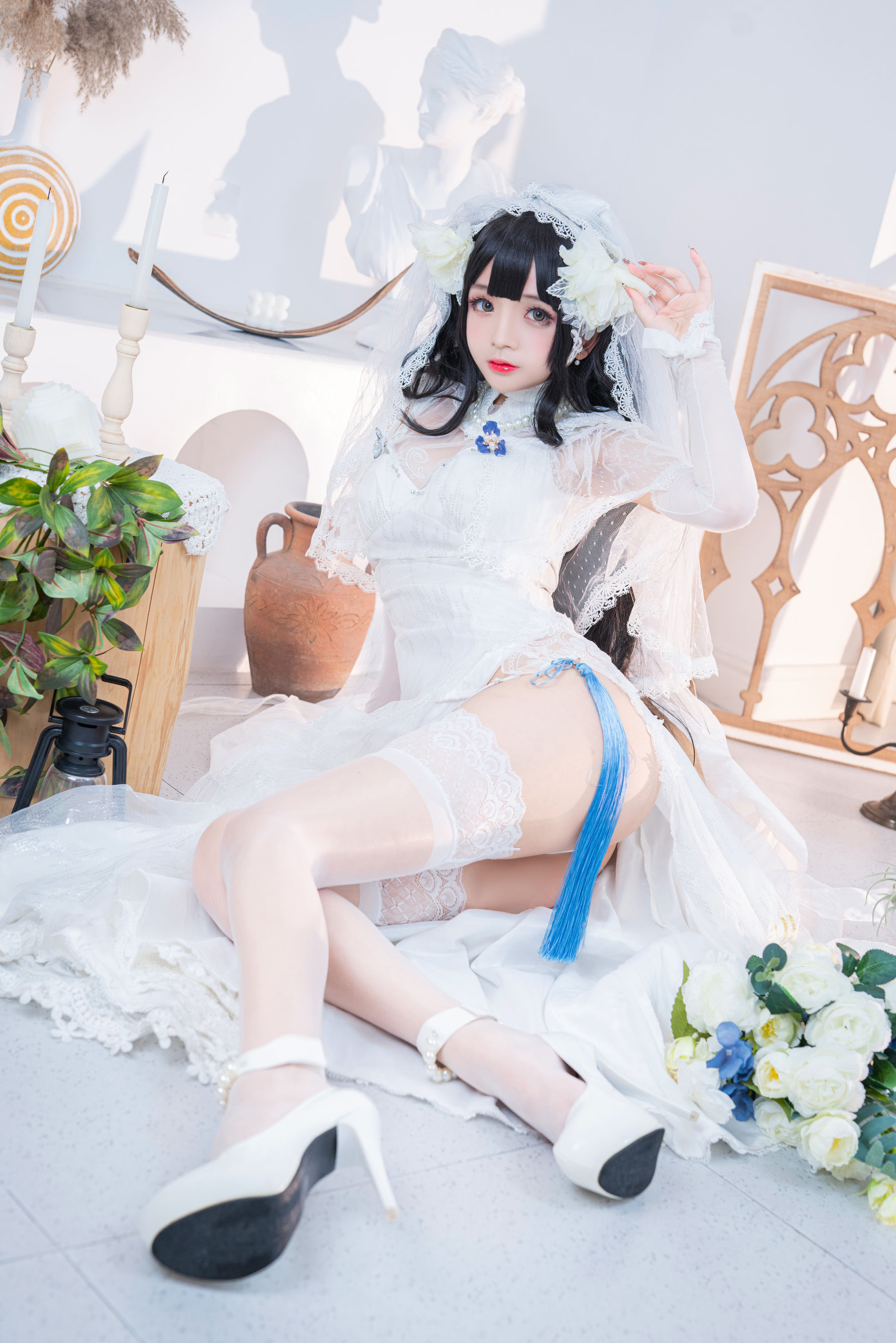 [福利COS] Cosplay日奈娇 - 95式婚纱/(50P)