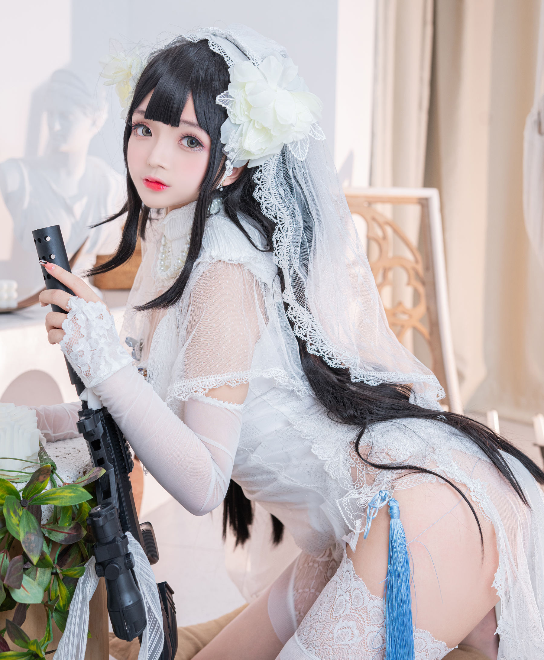 [福利COS] Cosplay日奈娇 - 95式婚纱/(50P)