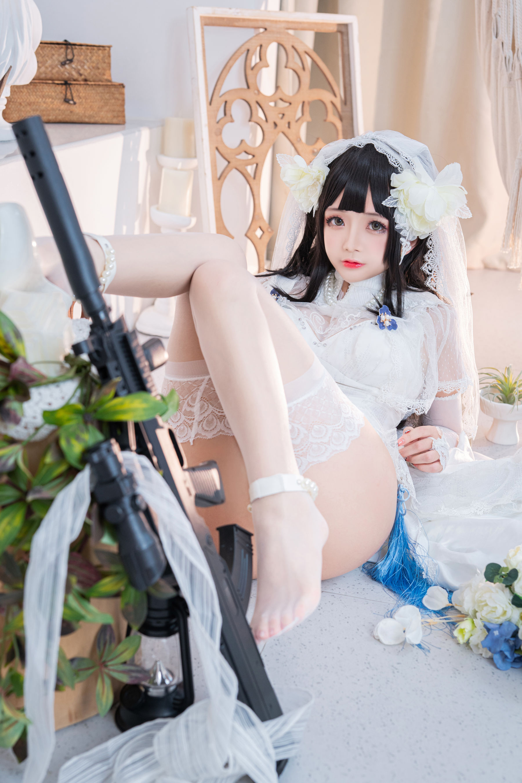 [福利COS] Cosplay日奈娇 - 95式婚纱/(50P)