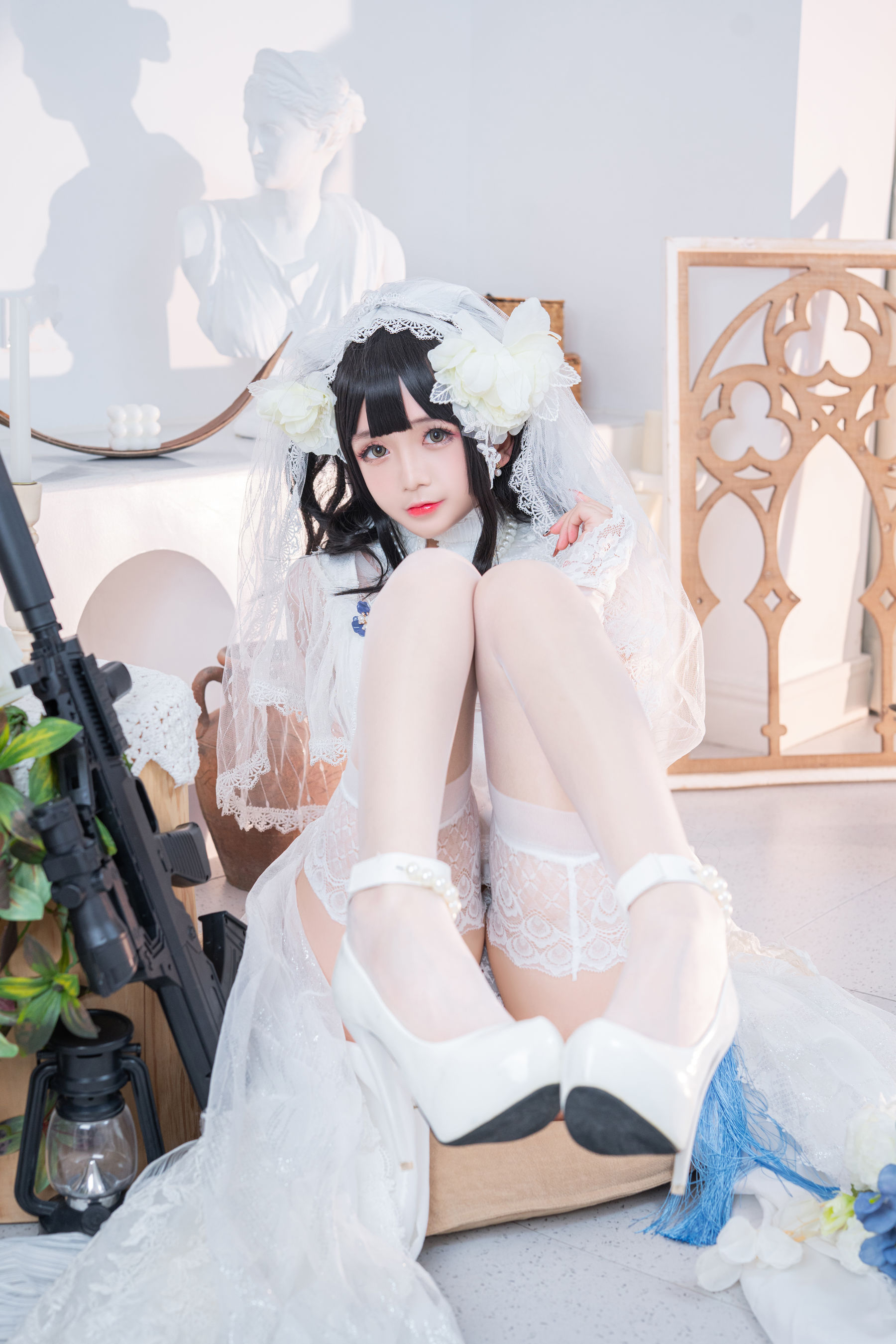 [福利COS] Cosplay日奈娇 - 95式婚纱/(50P)